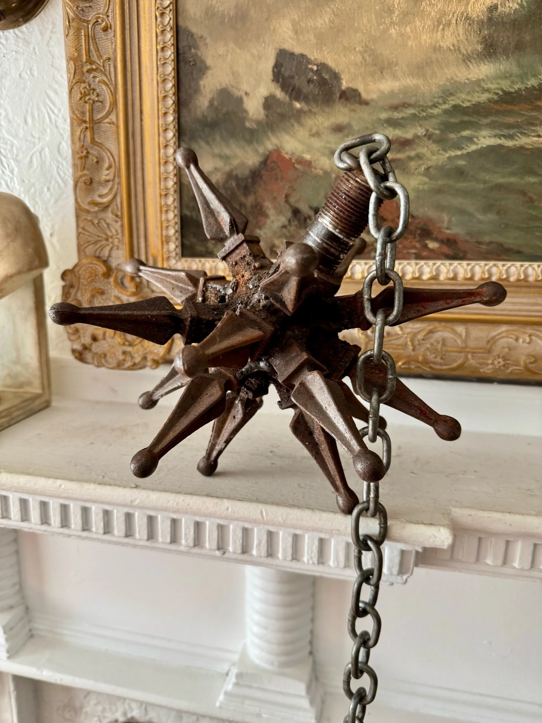 vintage handmade morning star ball and chain object
