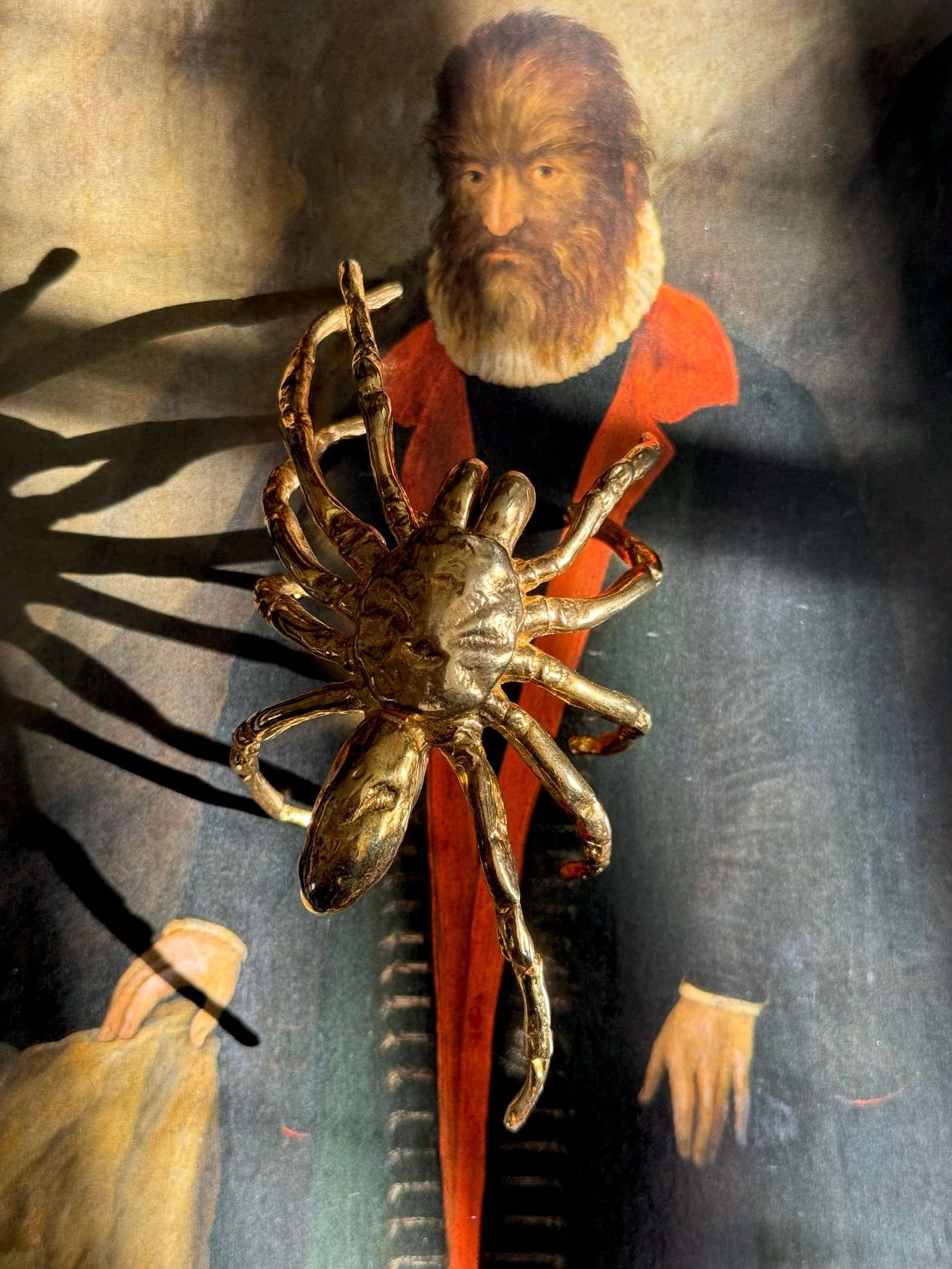 rare "nophobia" brass spider cuff by tom binns