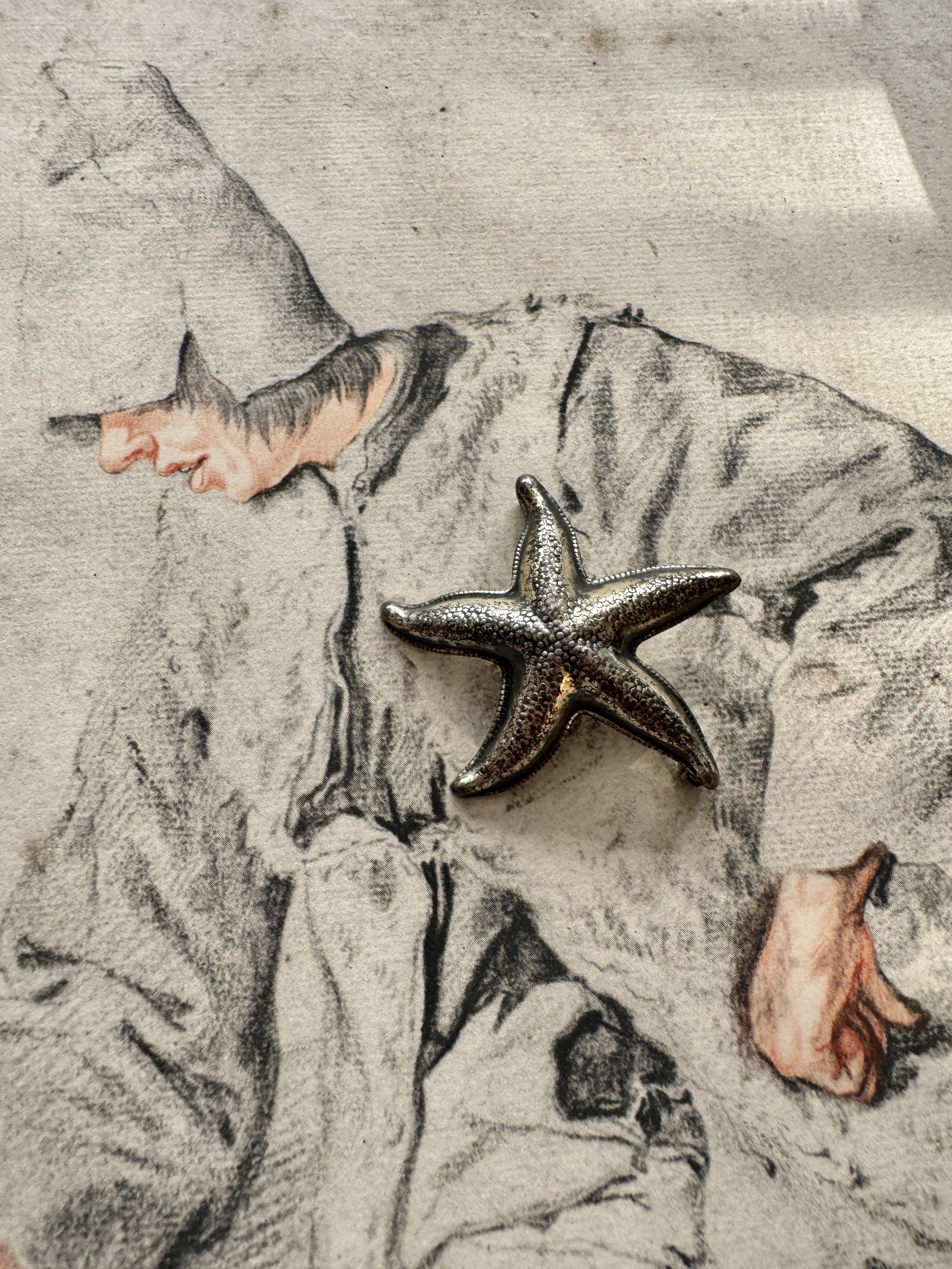 vintage sterling silver starfish brooch by beau