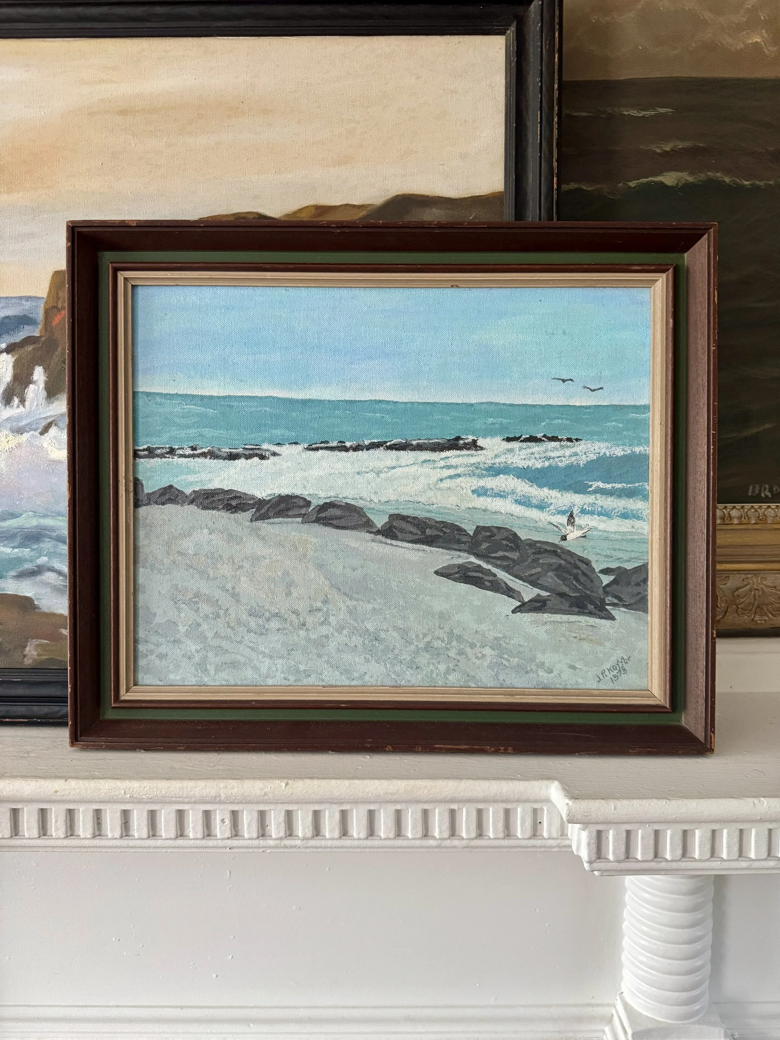 vintage 1978 seashore painting by j.p. keffer