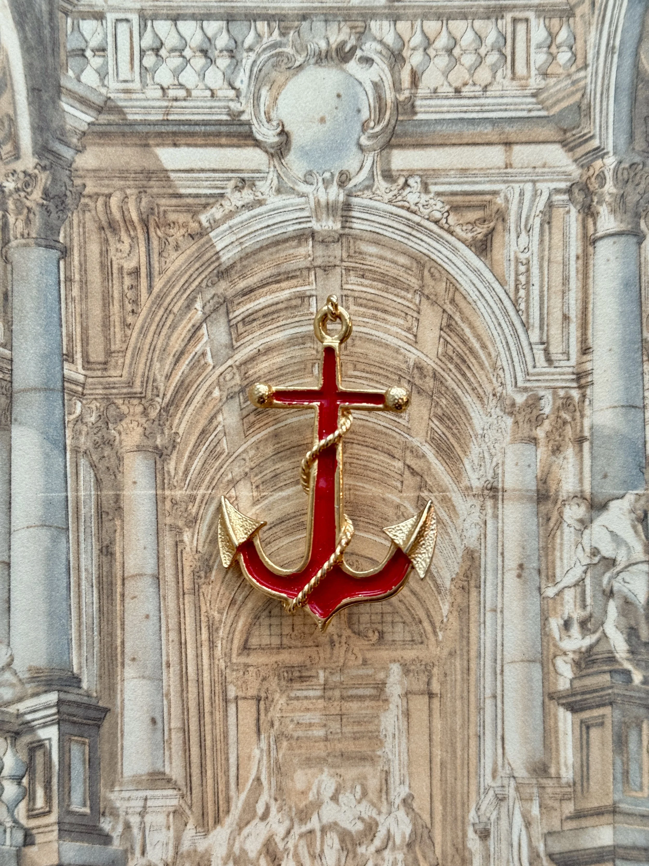 vintage anchor brooch