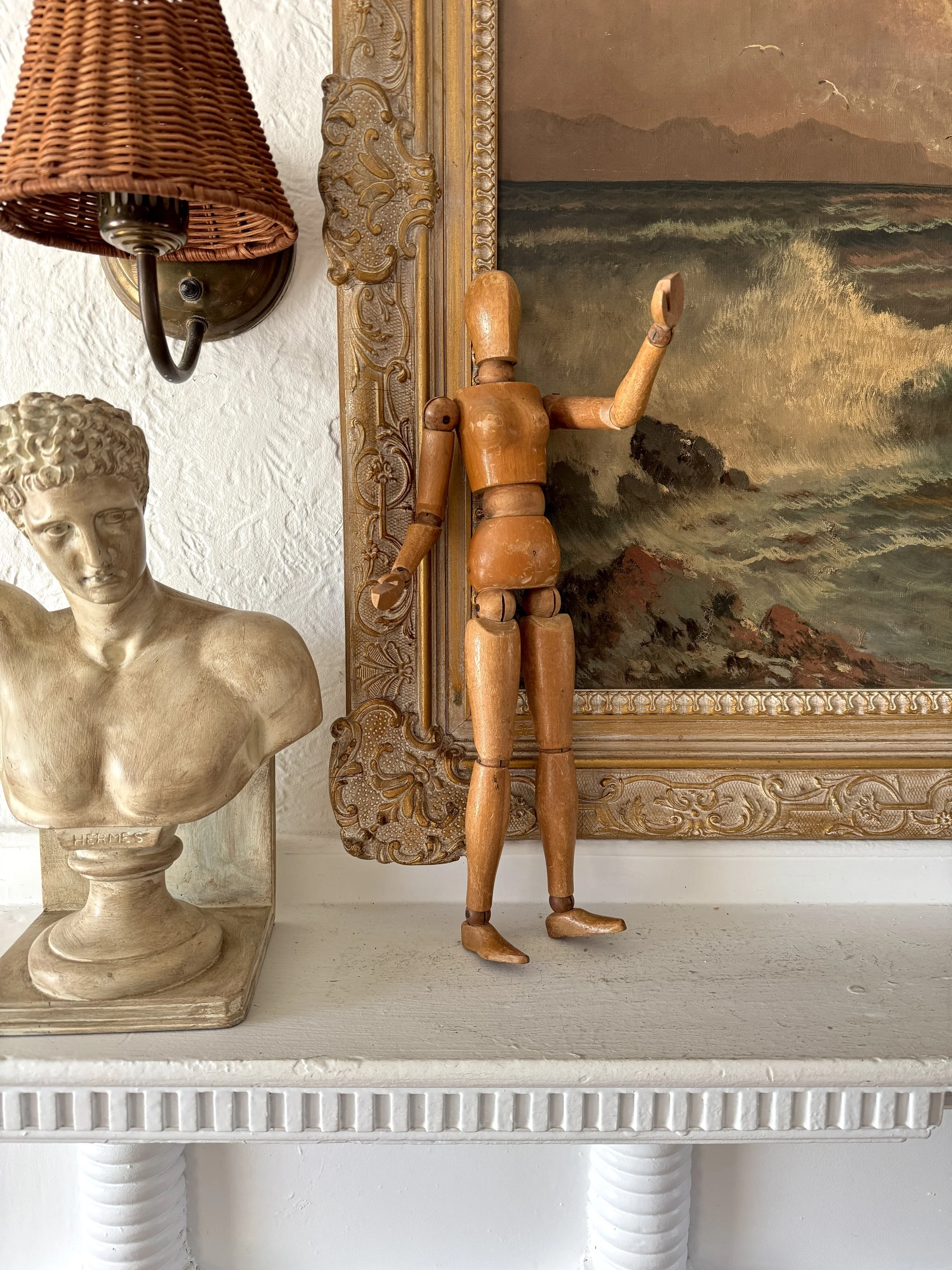 1920's articulated 16.5" wooden figure