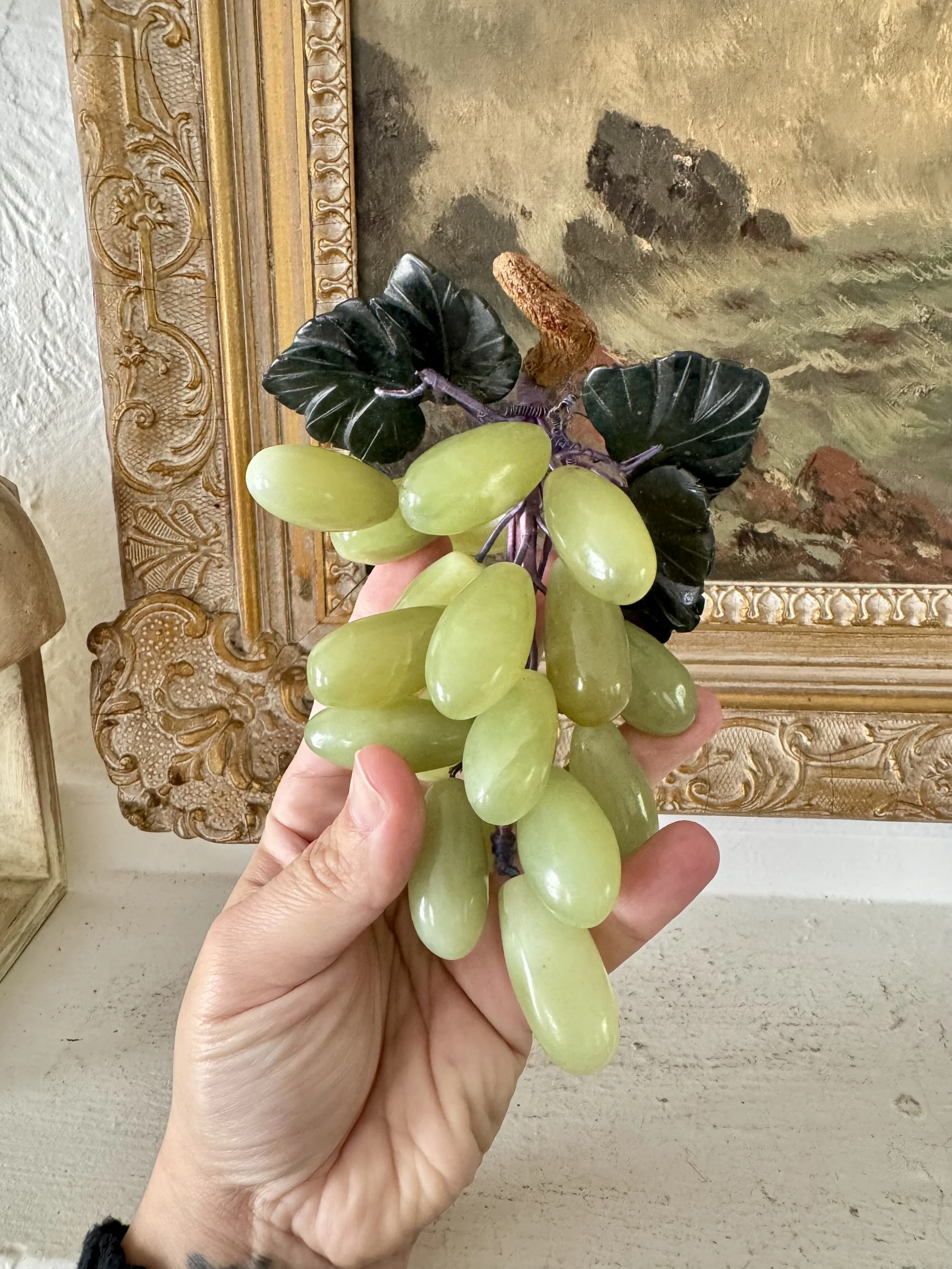 stone green grapes, vintage