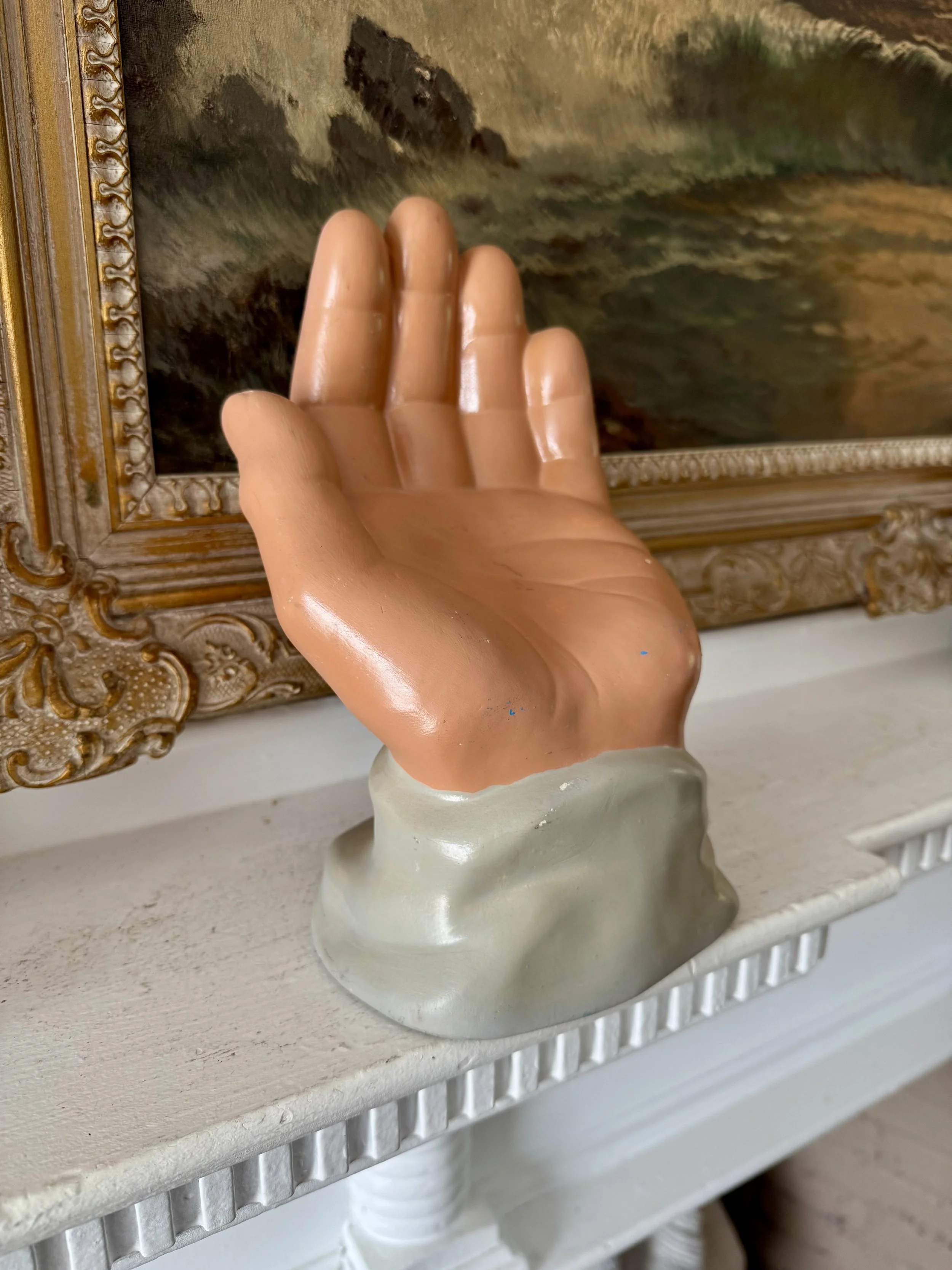 oversized ceramic hand, vintage