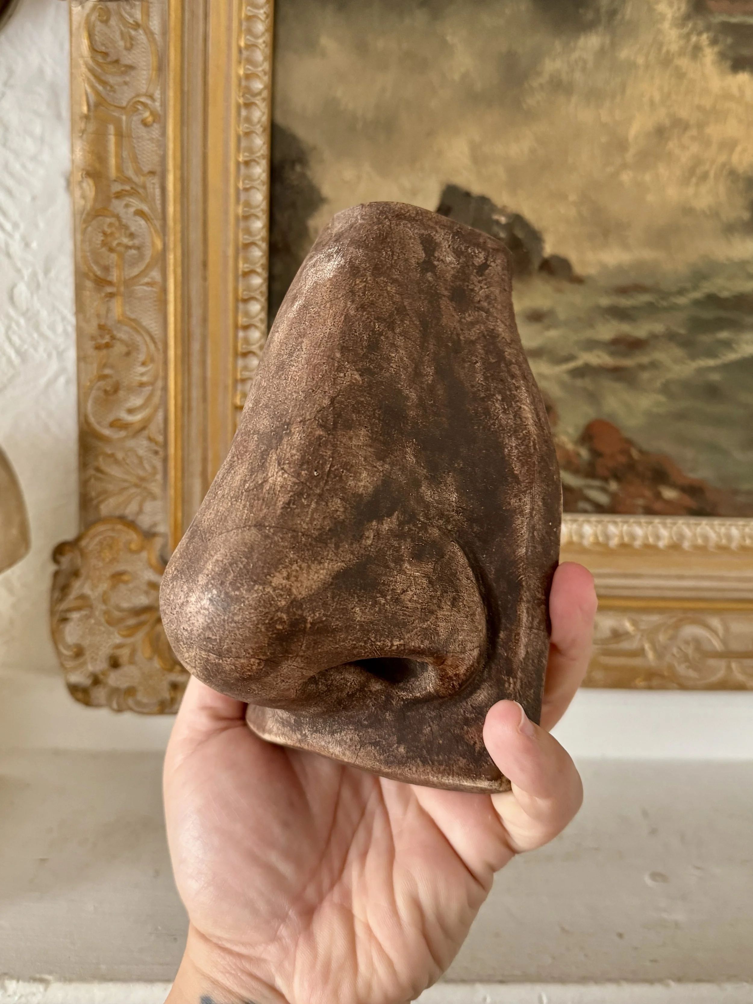 rare plaster nose of david sculpture, vintage