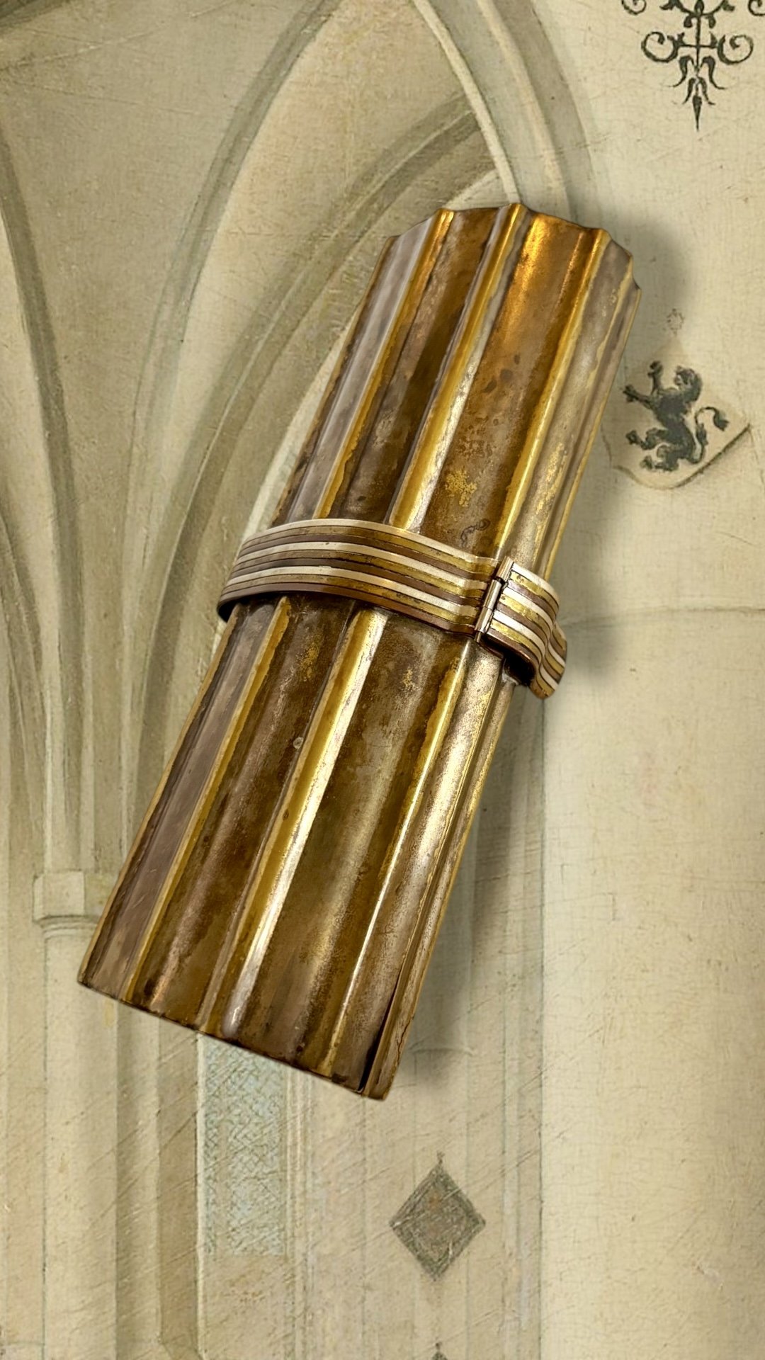 rare 1970s vintage brass cylinder clutch