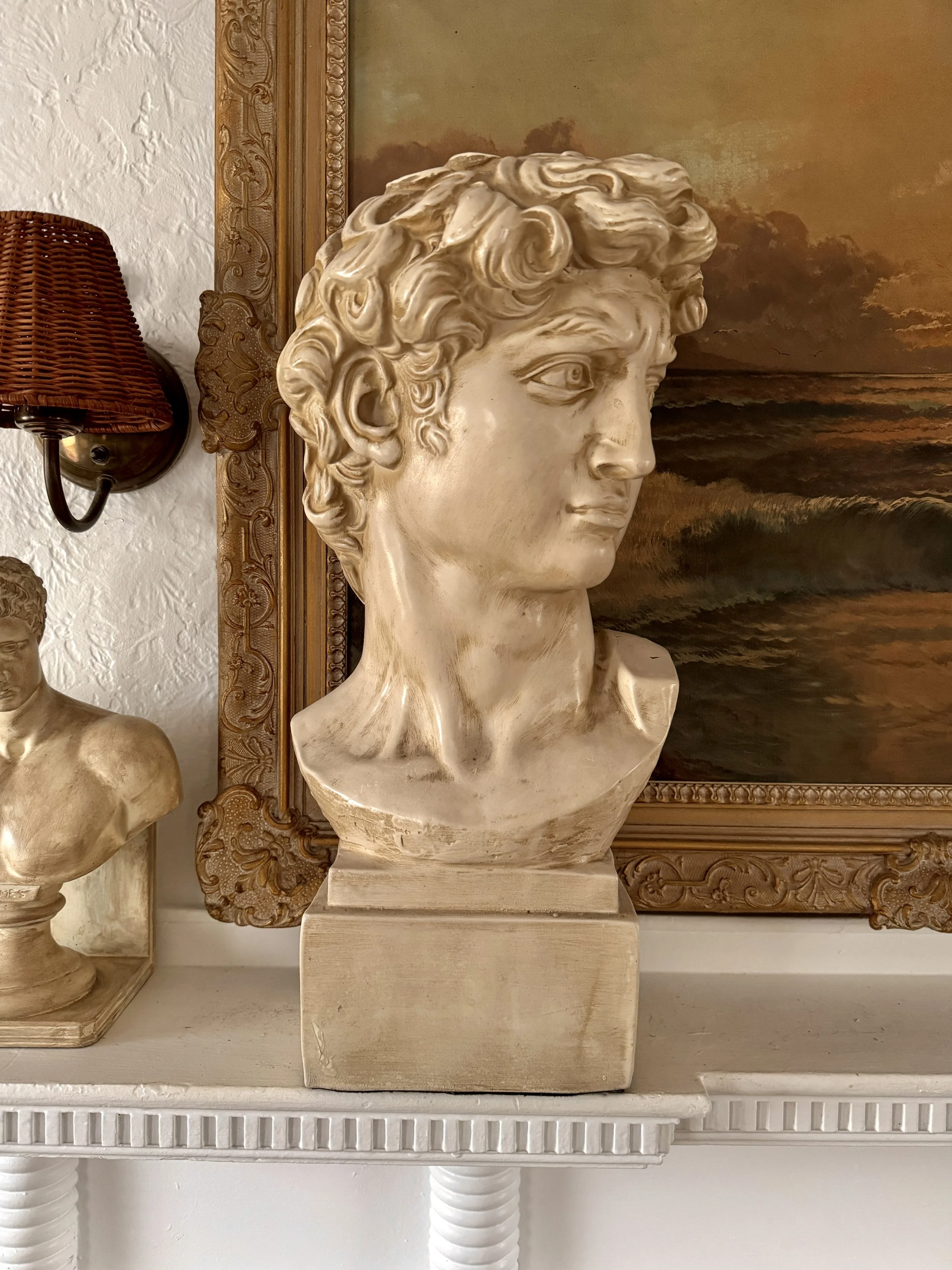 1960s 21.5” bust of david, plaster