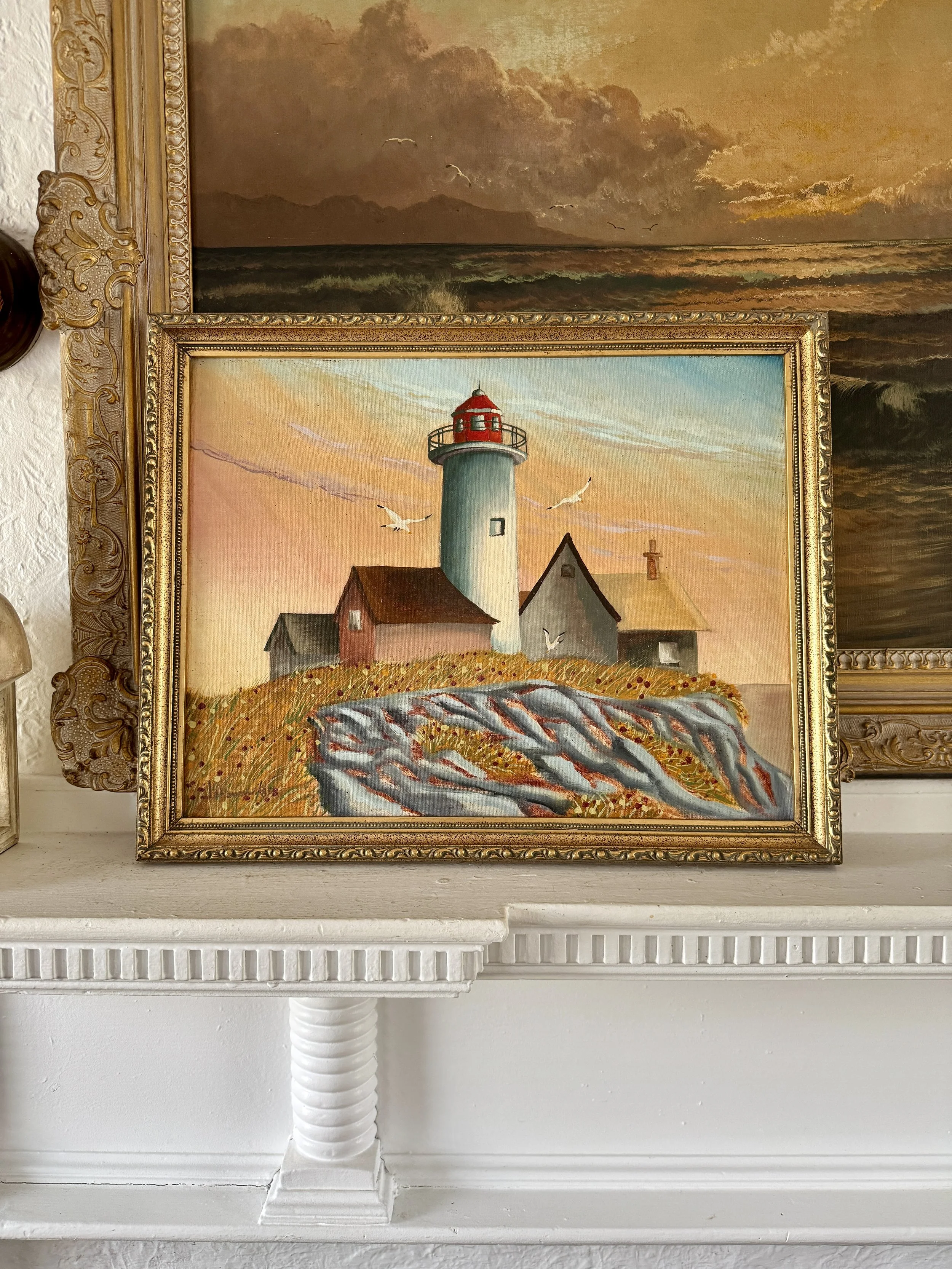 1983 vintage lighthouse painting