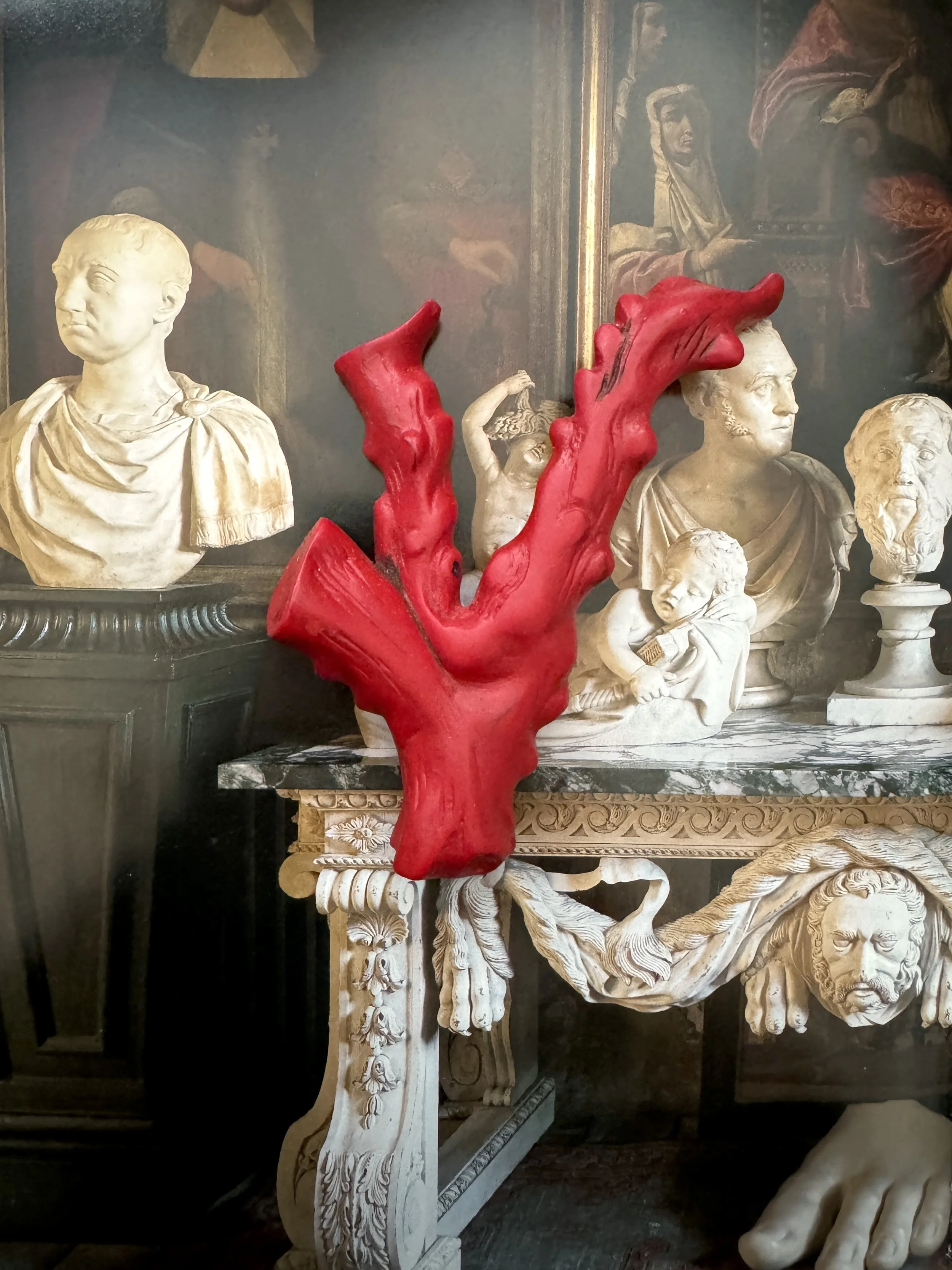 vintage faux red coral branch