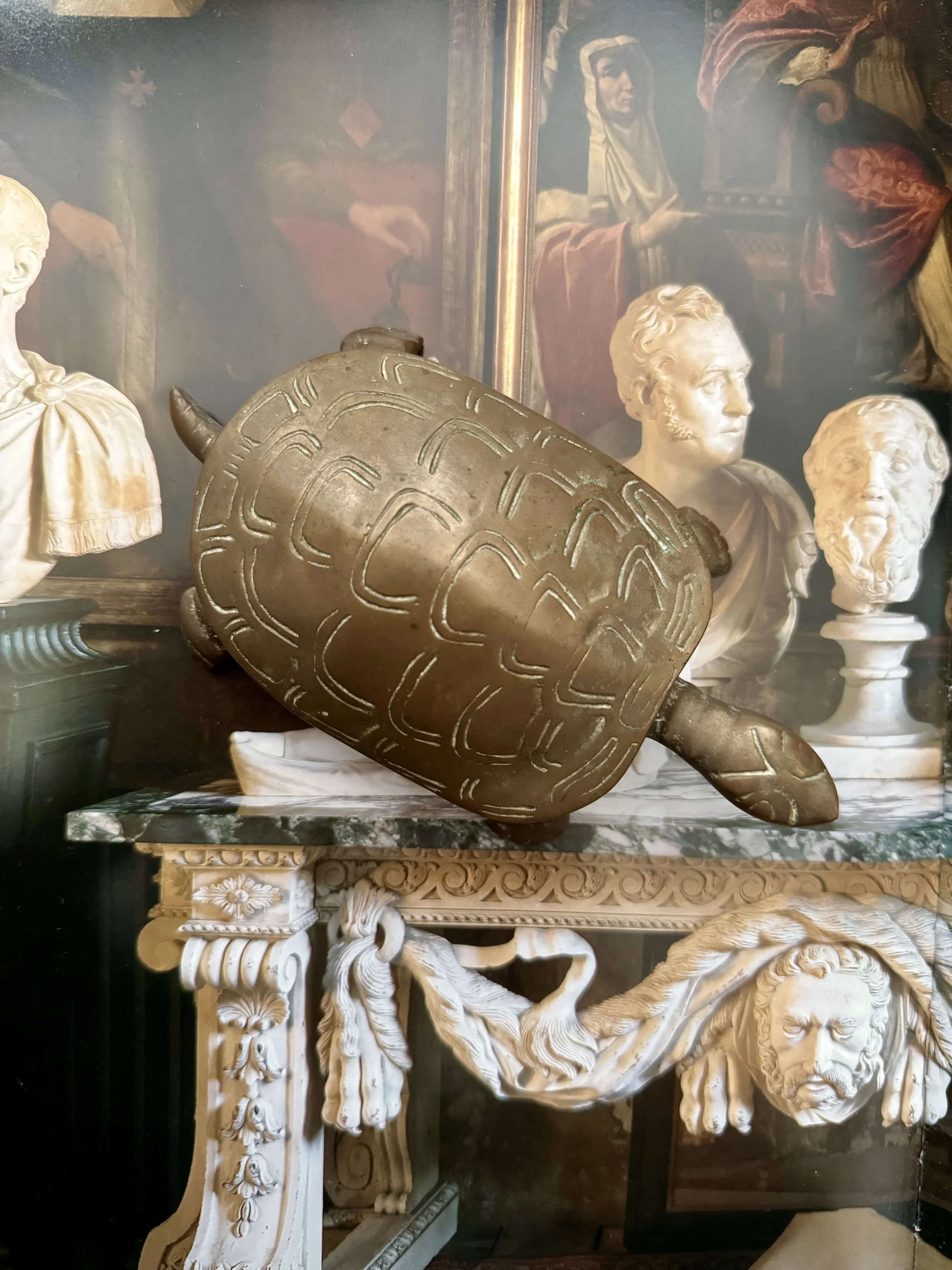 mid century brass turtle box