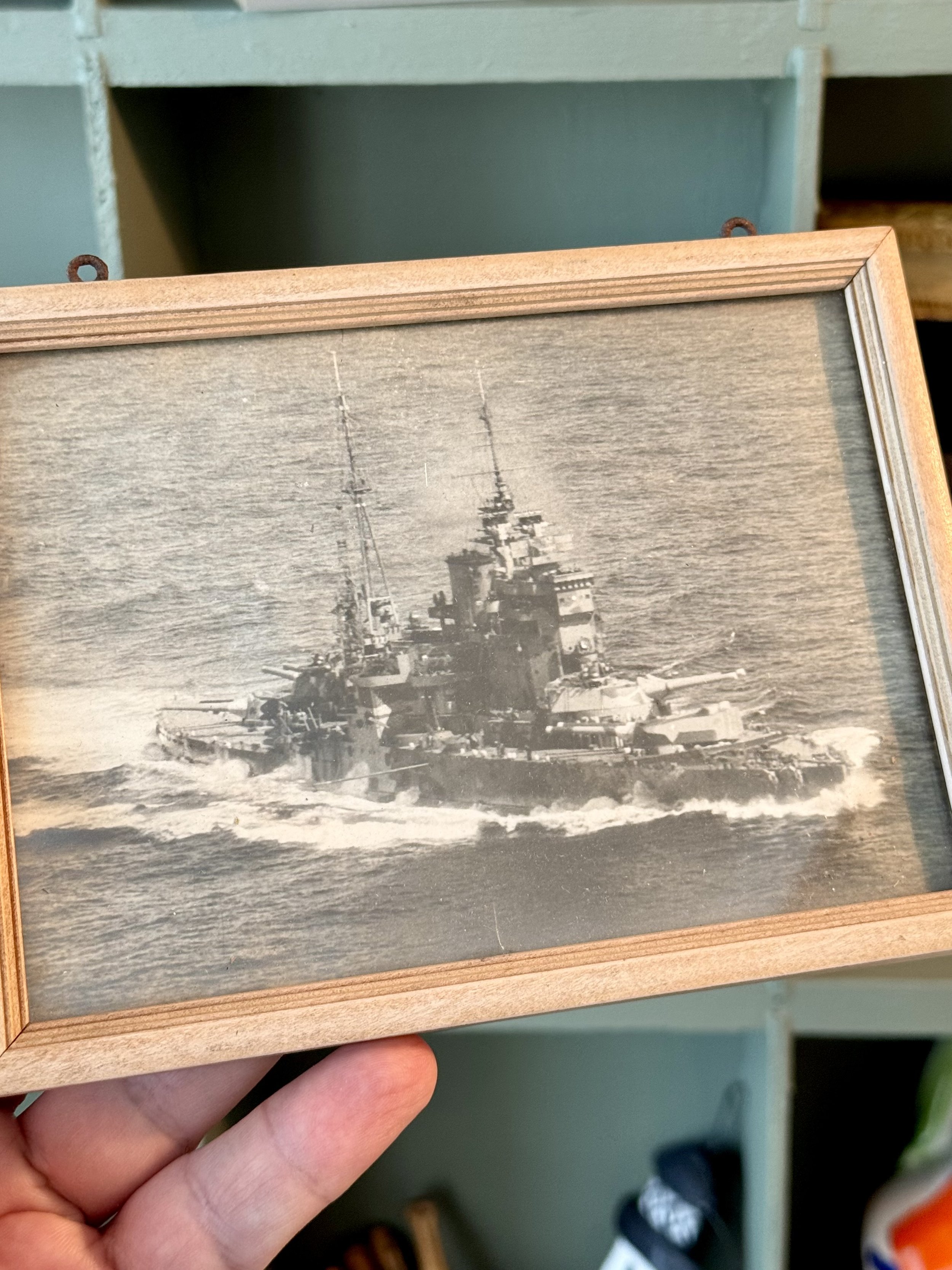 vintage 1963 battleship photo with note