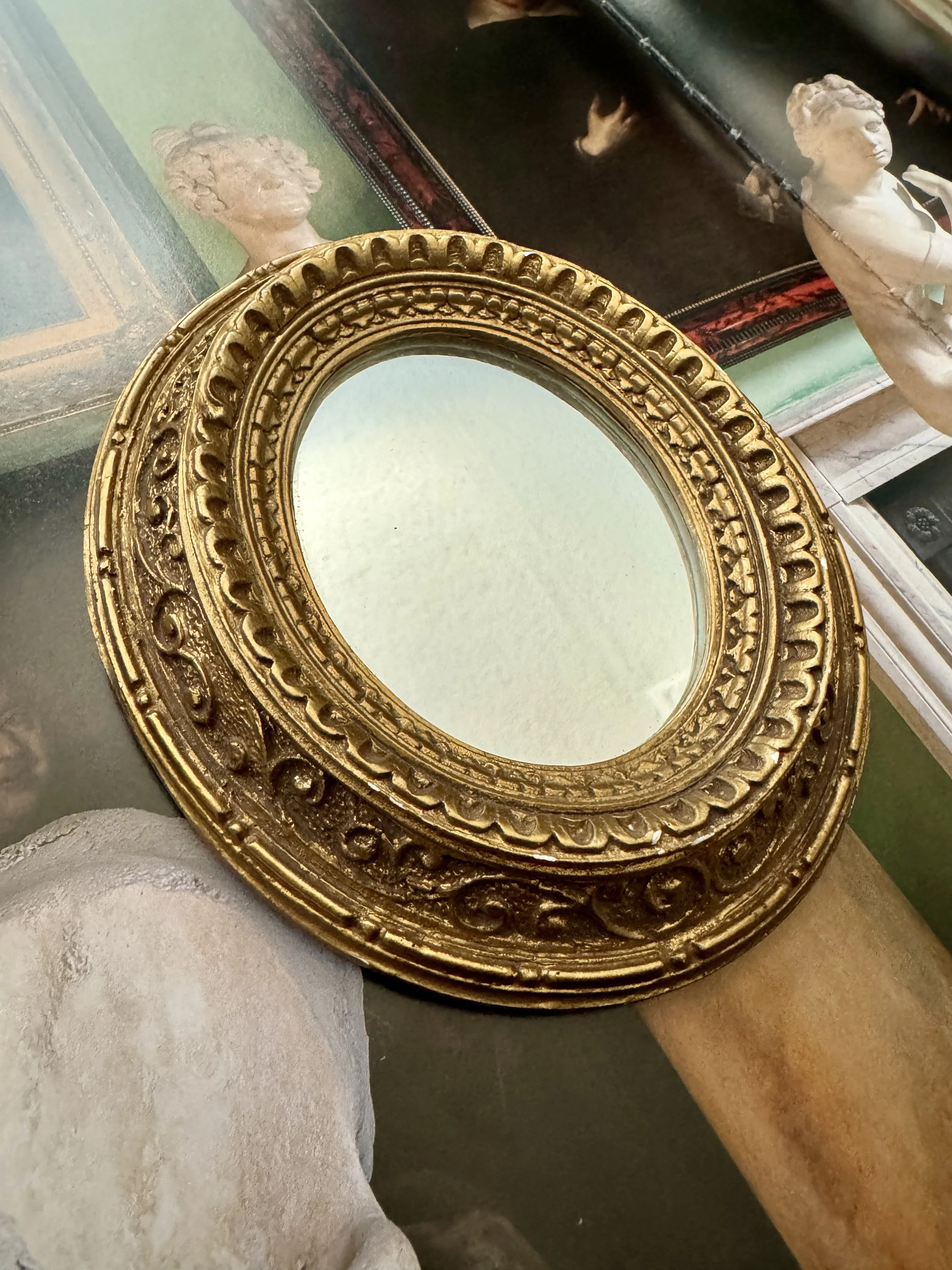vintage gargoyle studios plaster gilt mirror