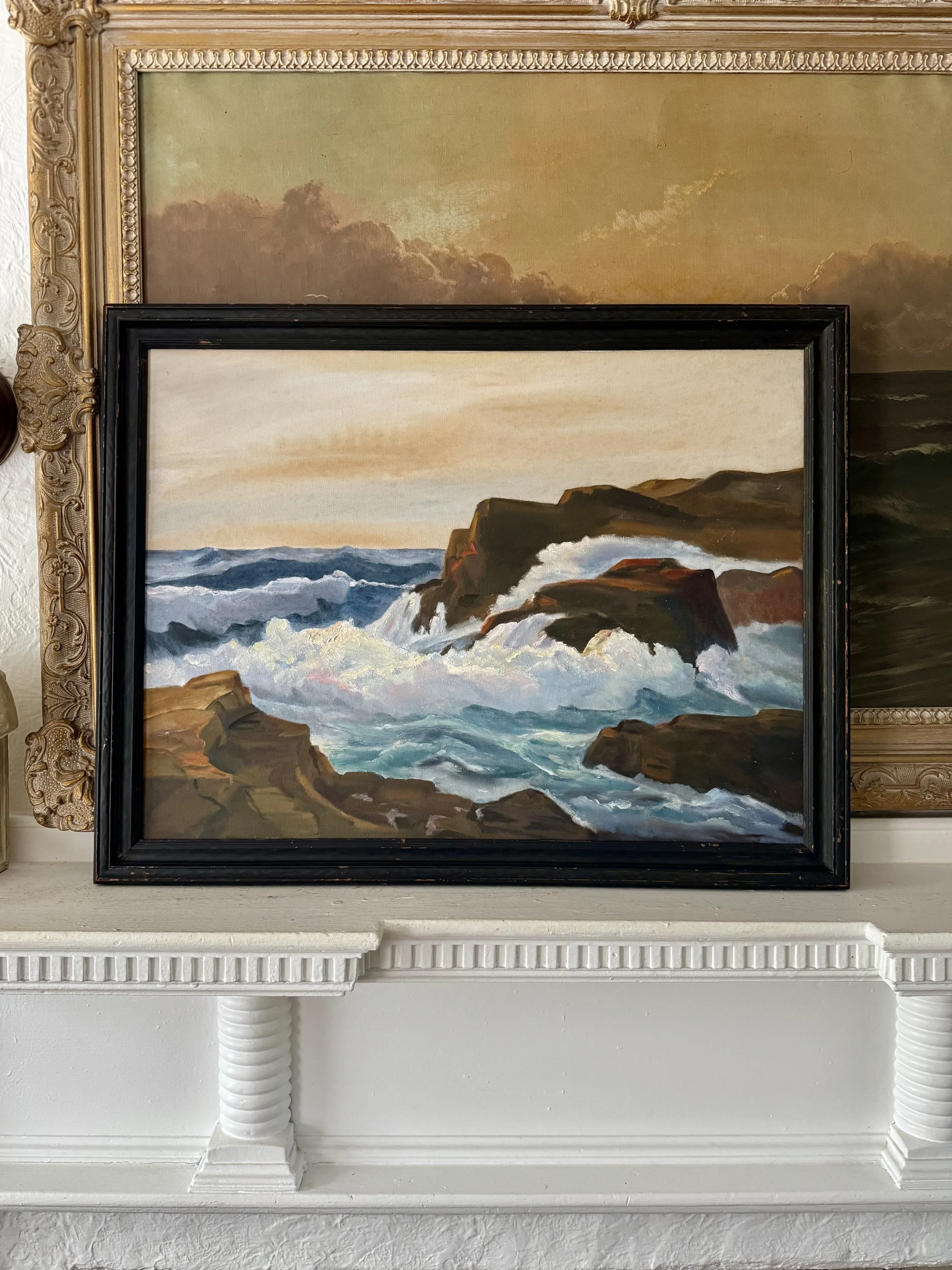 vintage nautical seashore painting