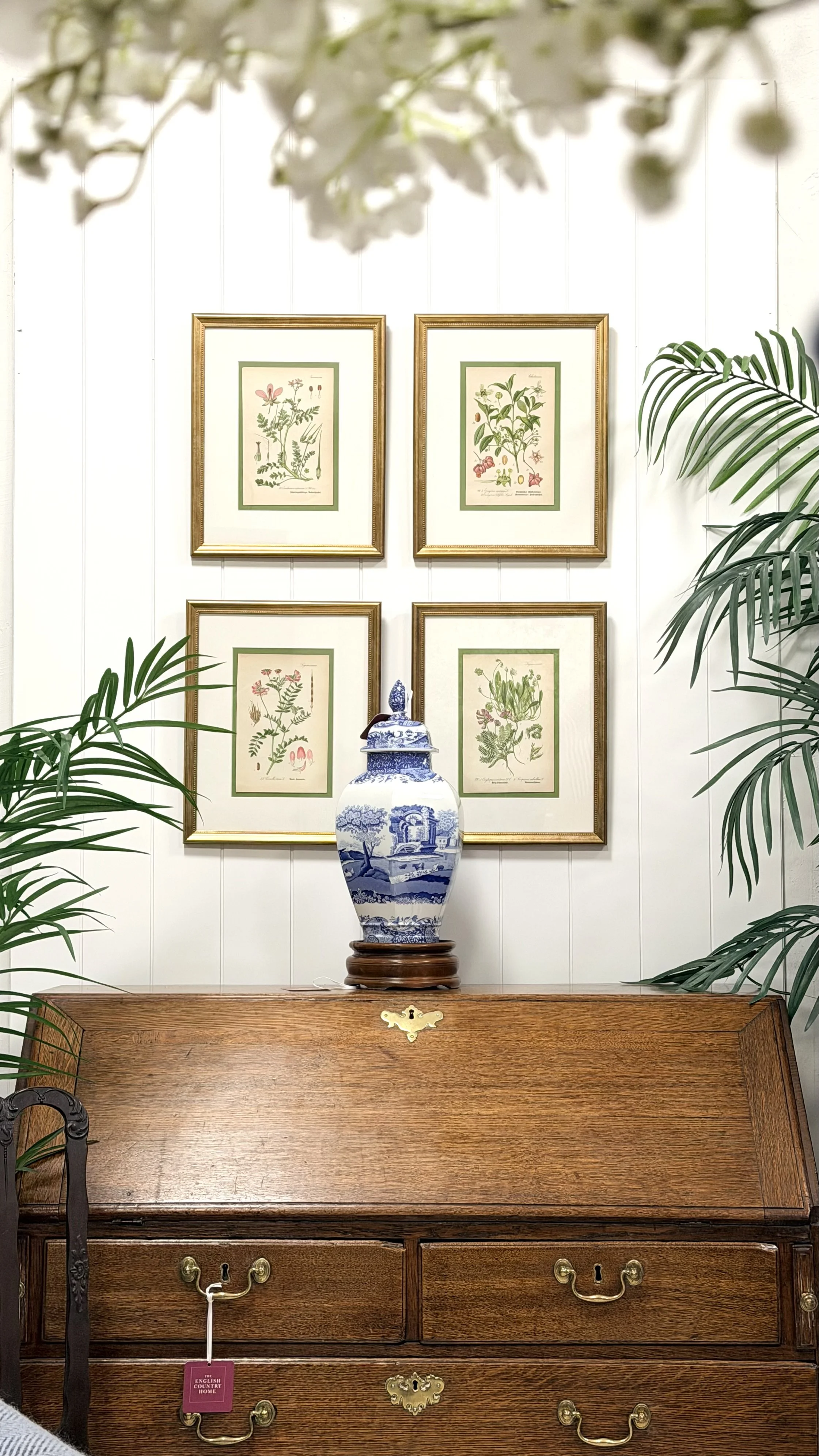 SET OF 4 CUSTOM FRAMED BOTANICAL BOOKPLATES CIRCA 1864