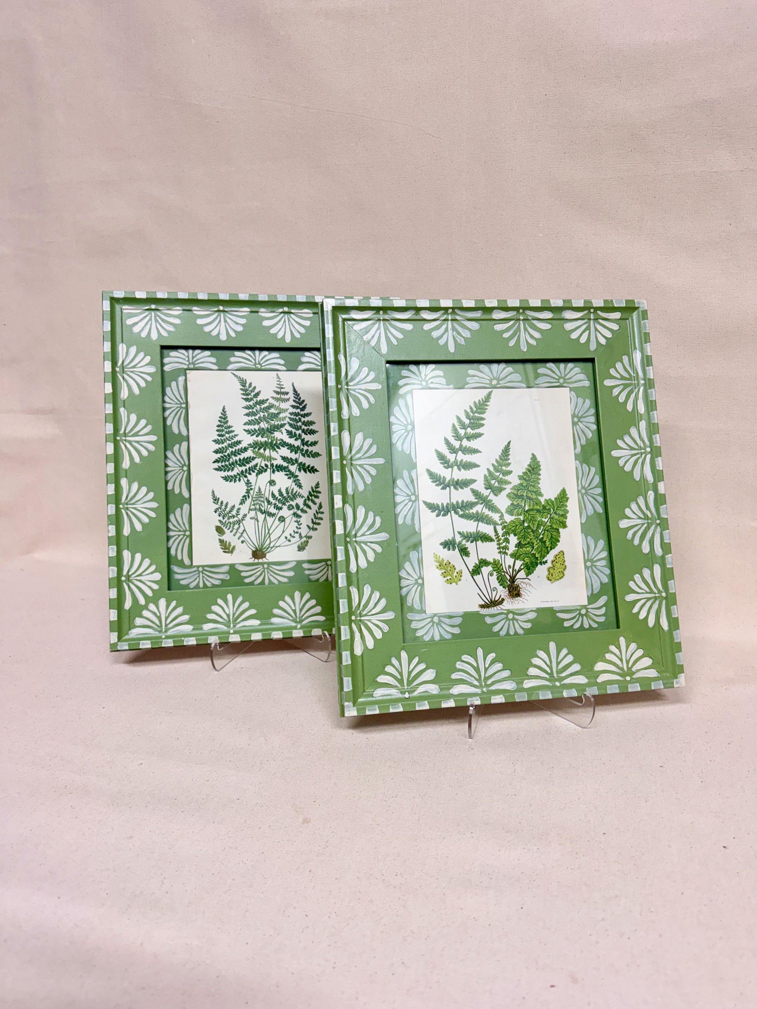 BOTANICAL BOOKPLATE C. 1864 IN CUSTOM HAND PAINTED FRAME