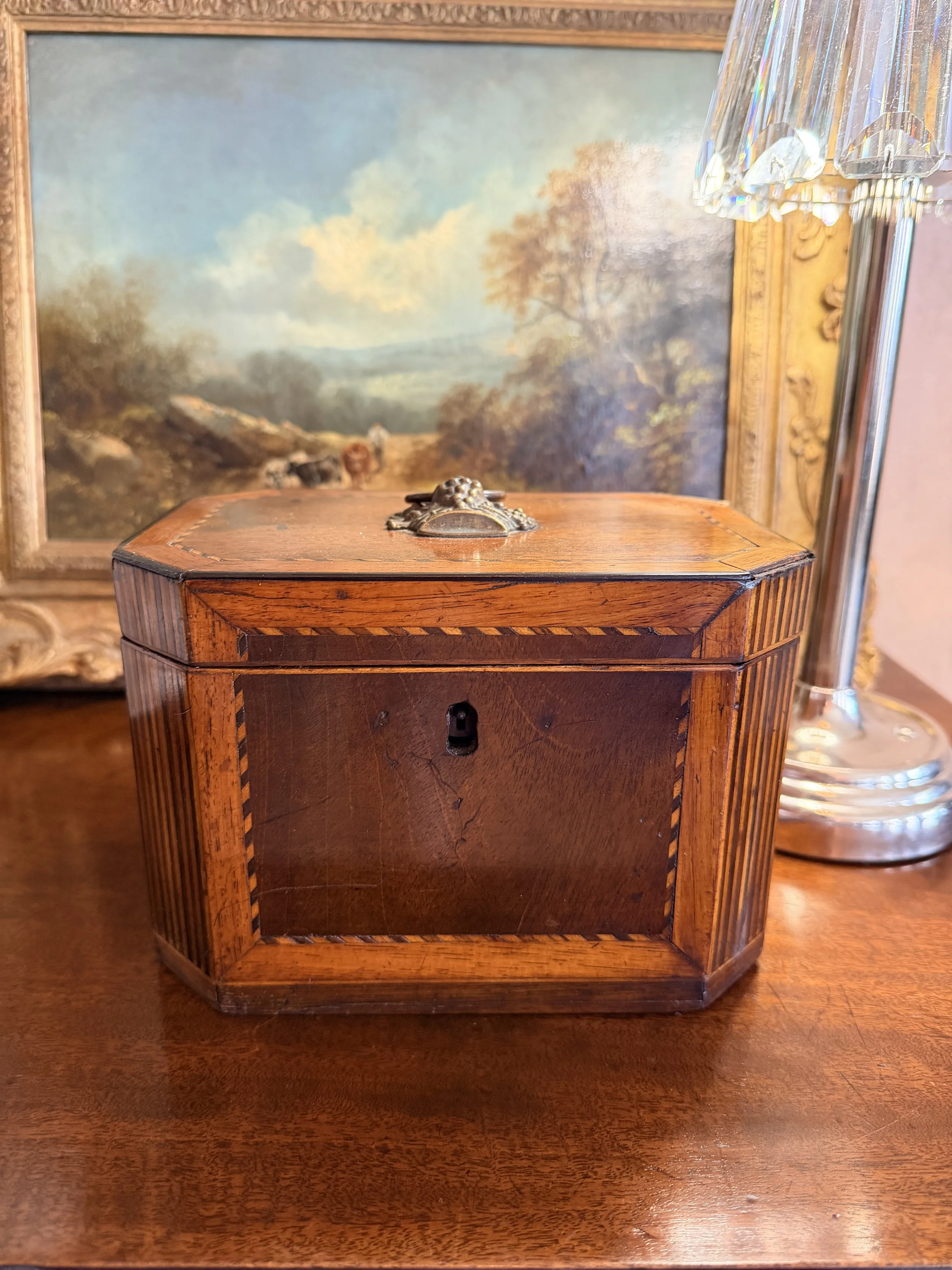 GEORGE III OCTAGONAL DOUBLE TEA CADDY