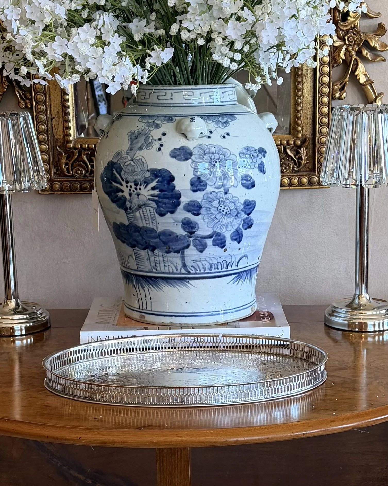 OVAL SILVER PLATE GALLERY TRAY