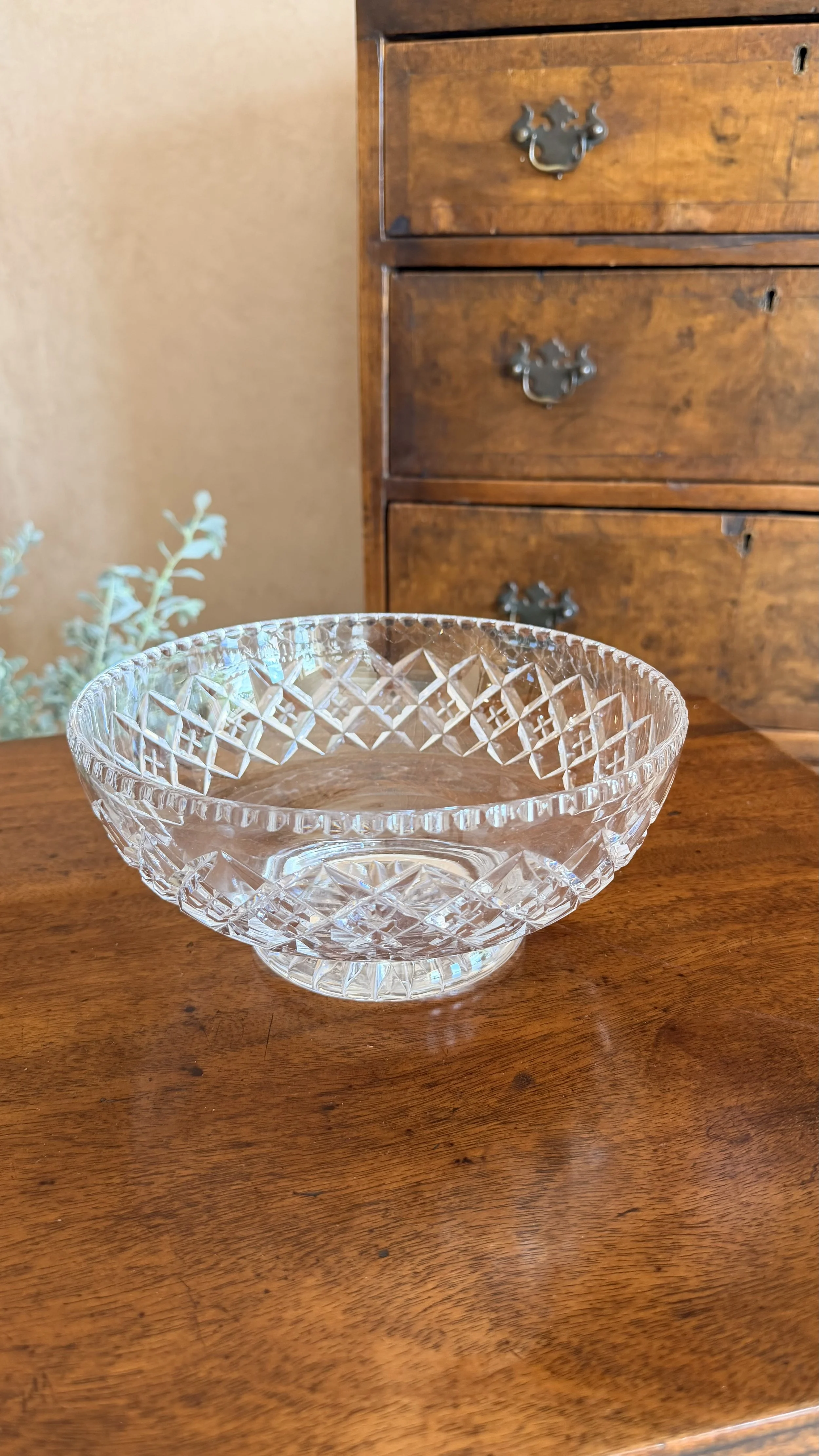 ENGLISH CUT GLASS FOOTED BOWL