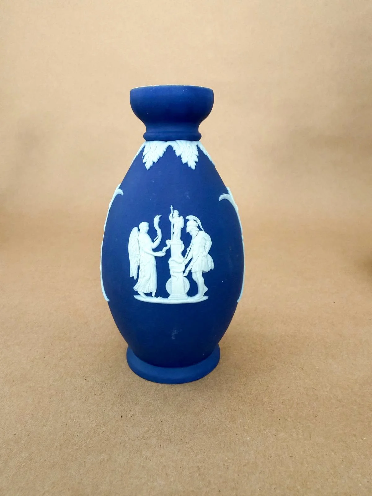 WEDGWOOD JASPERWARE DARK BLUE BUD VASE