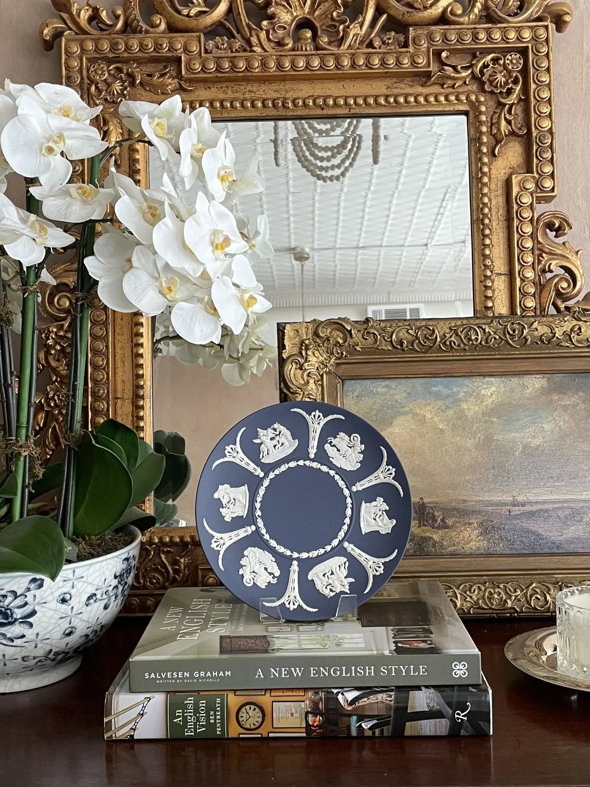 WEDGWOOD PORTLAND BLUE JASPERWARE PLATE