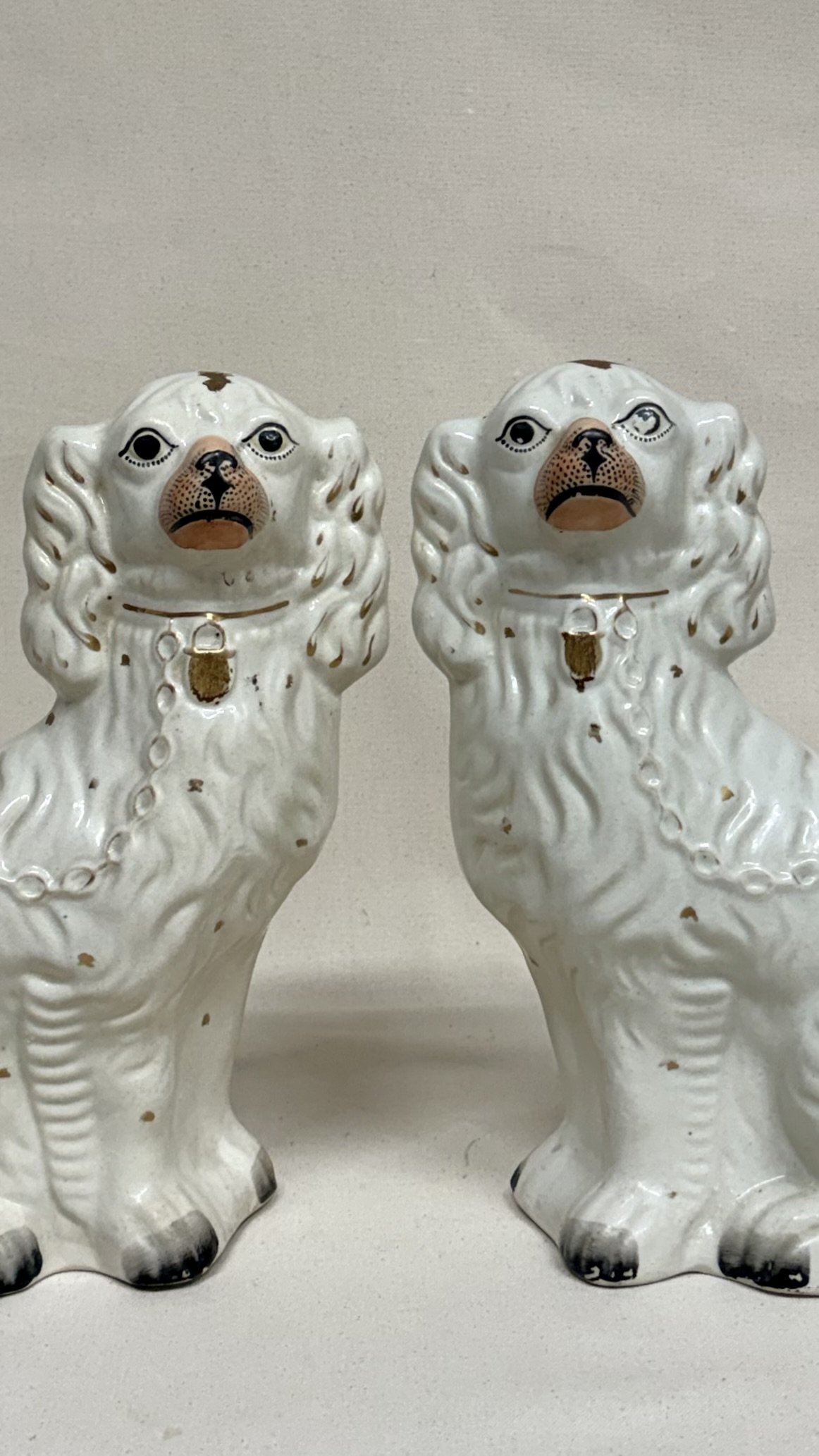 PAIR OF VICTORIAN STAFFORDSHIRE DOGS