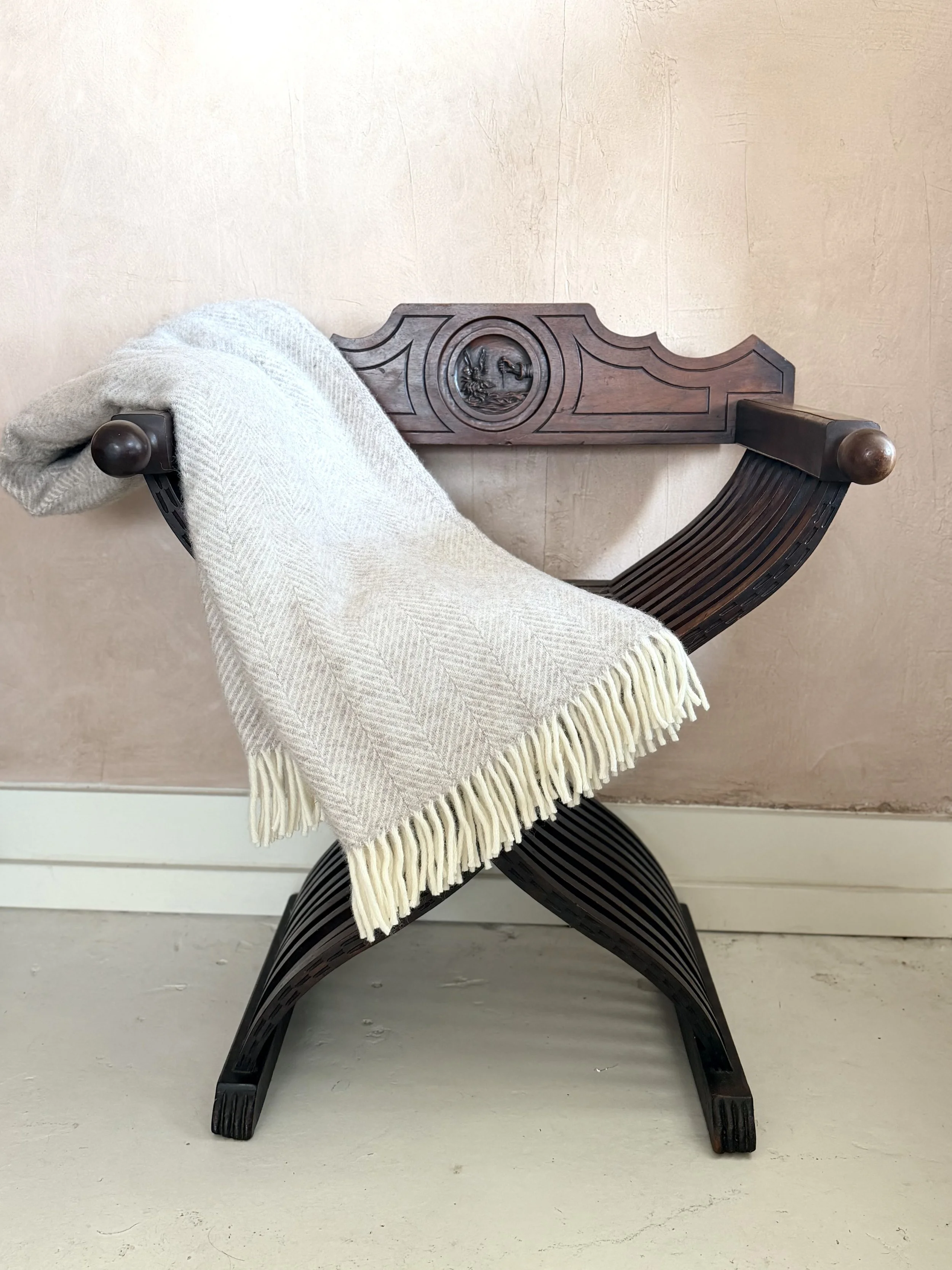 TWEEDMILL ENGLISH PURE NEW WOOL THROW - OATMEAL