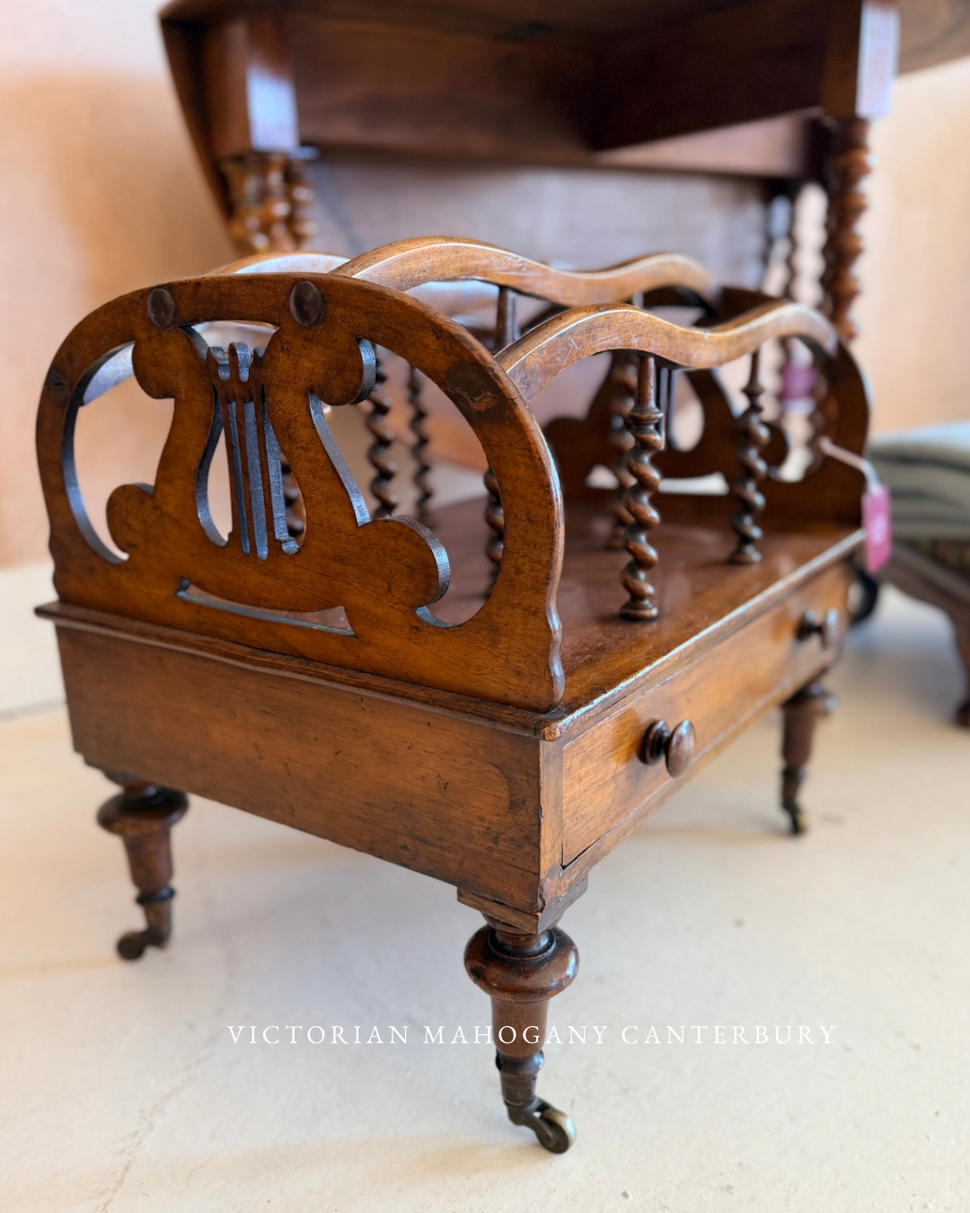 VICTORIAN MAHOGANY CANTERBURY