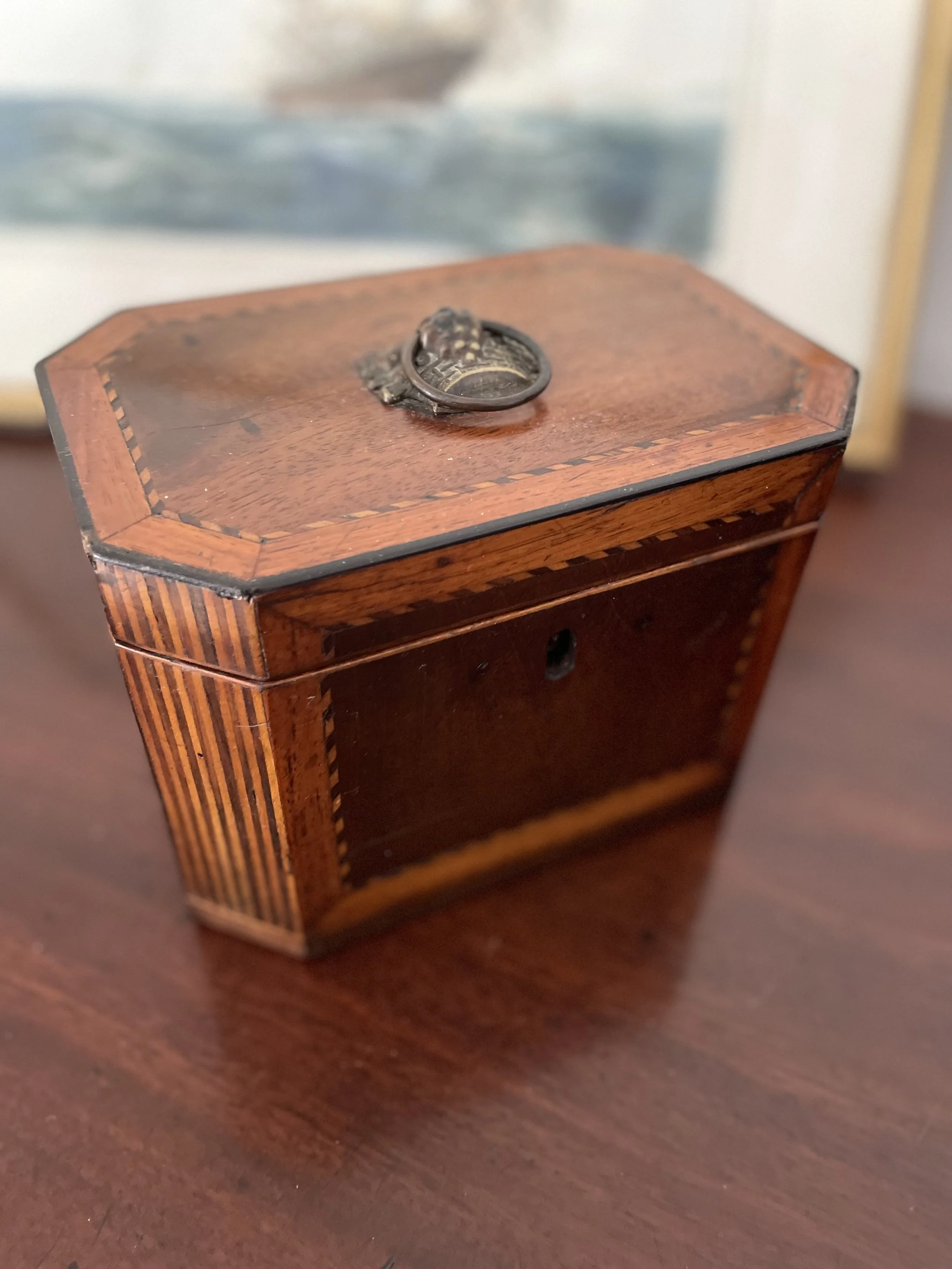 GEORGE III OCTAGONAL DOUBLE TEA CADDY