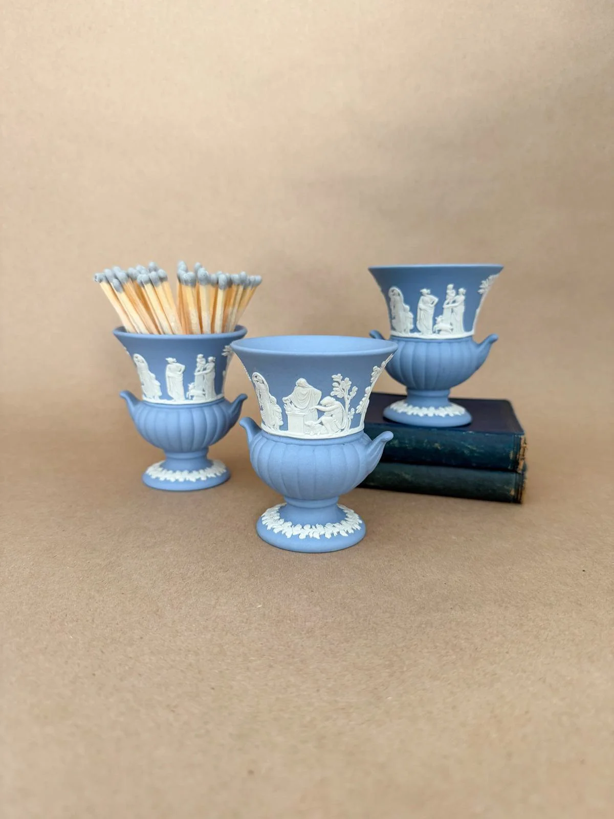 PETITE BLUE WEDGWOOD JASPERWARE TOOTHPICK URN