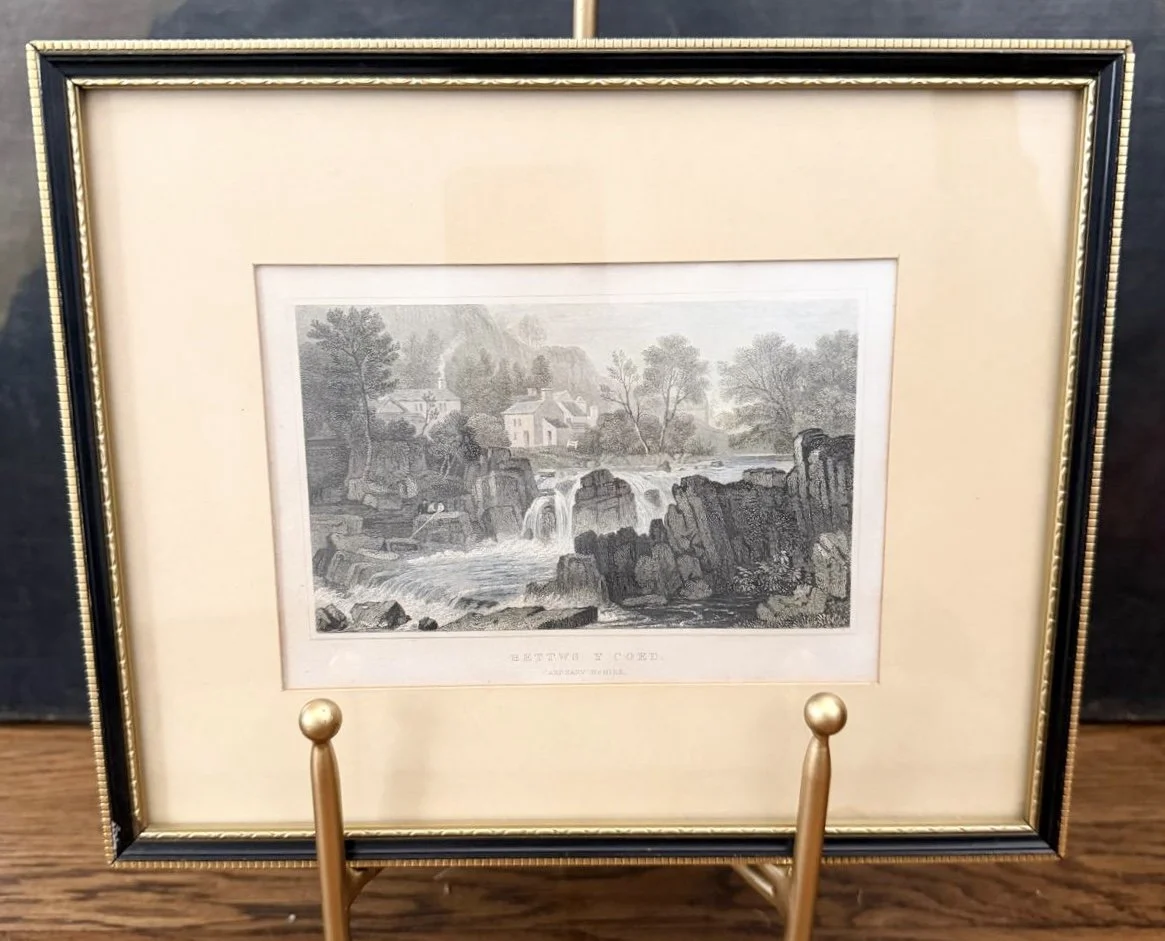 ANTIQUE HAND COLORED ENGRAVING ‘BETTWS Y COED’, WALES