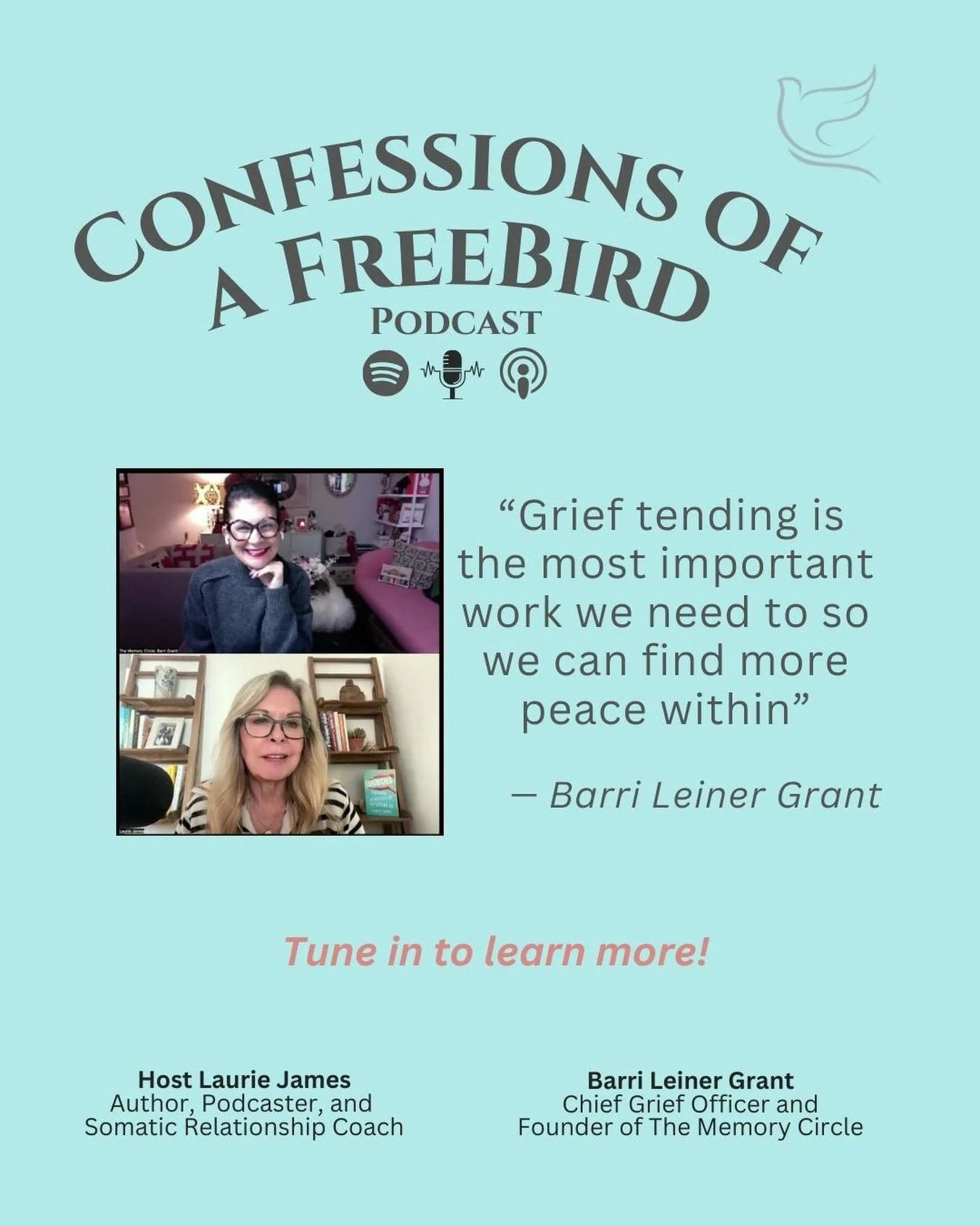In this week's episode of &ldquo;Confessions
Of a Freebird&rdquo;, I sat down with the incredible Barri Grant of @thememorycircle to talk about something we don&rsquo;t talk about enough: grief tending.

The holidays can open old wounds, shut down a 