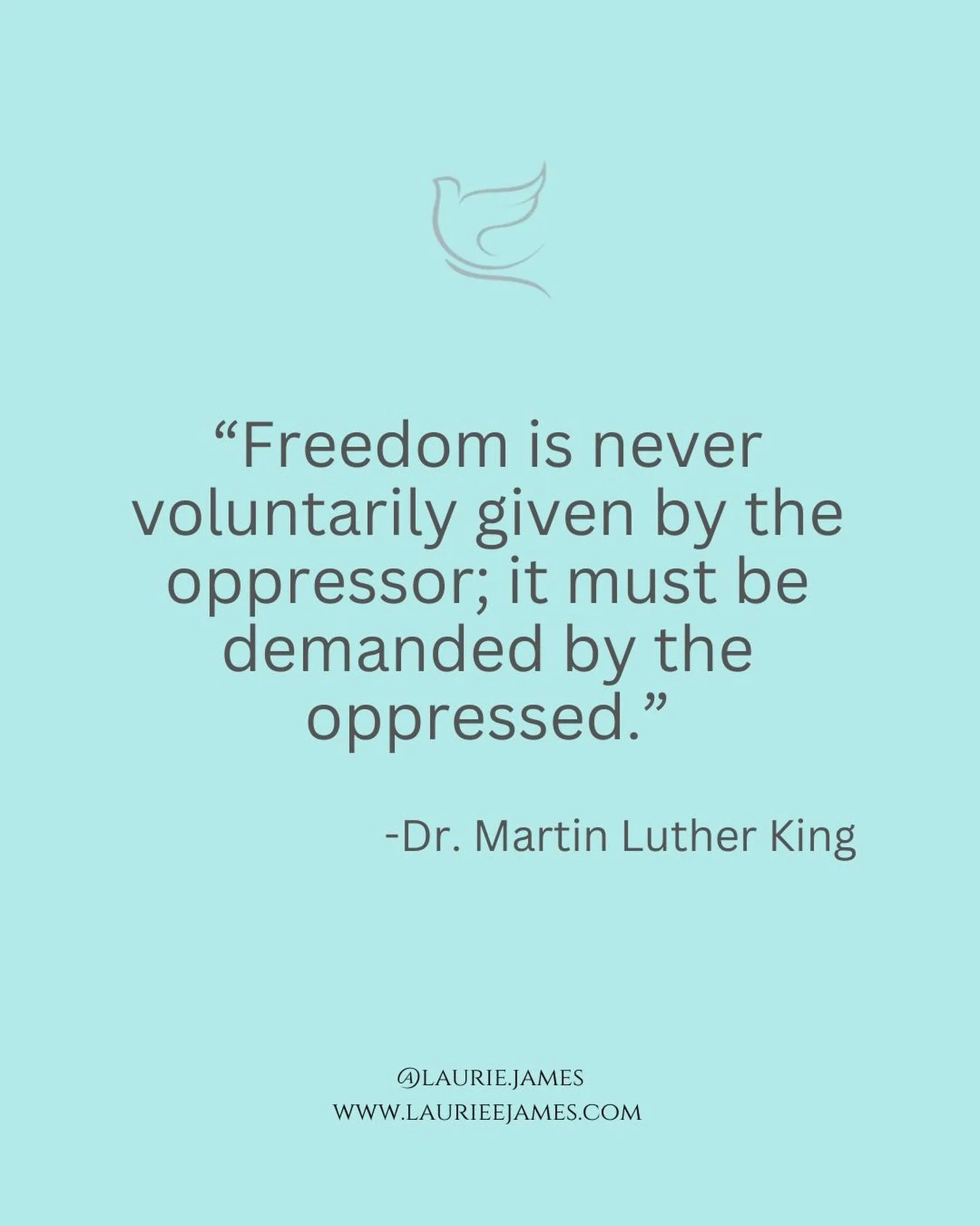 May we always demand and work towards freedom in our lives, relationships and democracy.  #mlkjrday