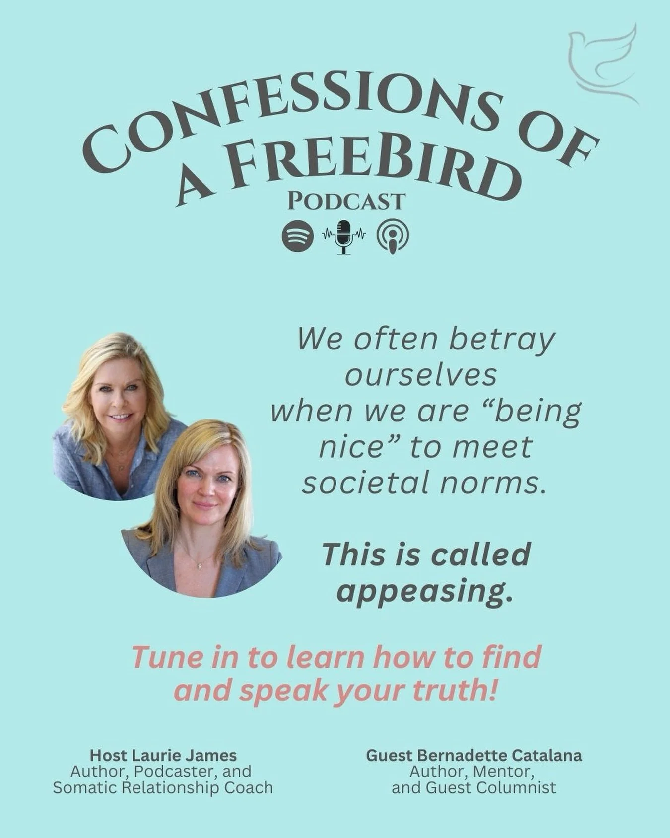 What does it mean to appease? 

My latest guest and I discuss what happens to women when we become people pleasers and we prioritize &ldquo;societal norms&rdquo; over our own peace. In our attempt to be polite&mdash;we are betraying ourselves.

✨Take
