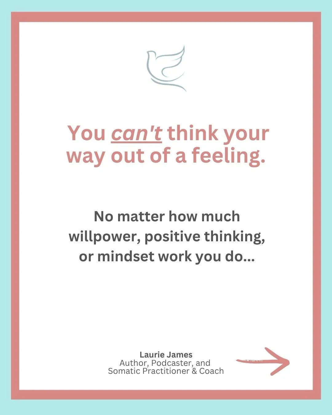 You can&rsquo;t think your way out of a feeling.

I know &mdash; because I tried for most of my life.

Chronic positivity. Journaling. Telling myself to just &ldquo;get over it.&rdquo; And none of it worked the way I needed it to, because I was worki