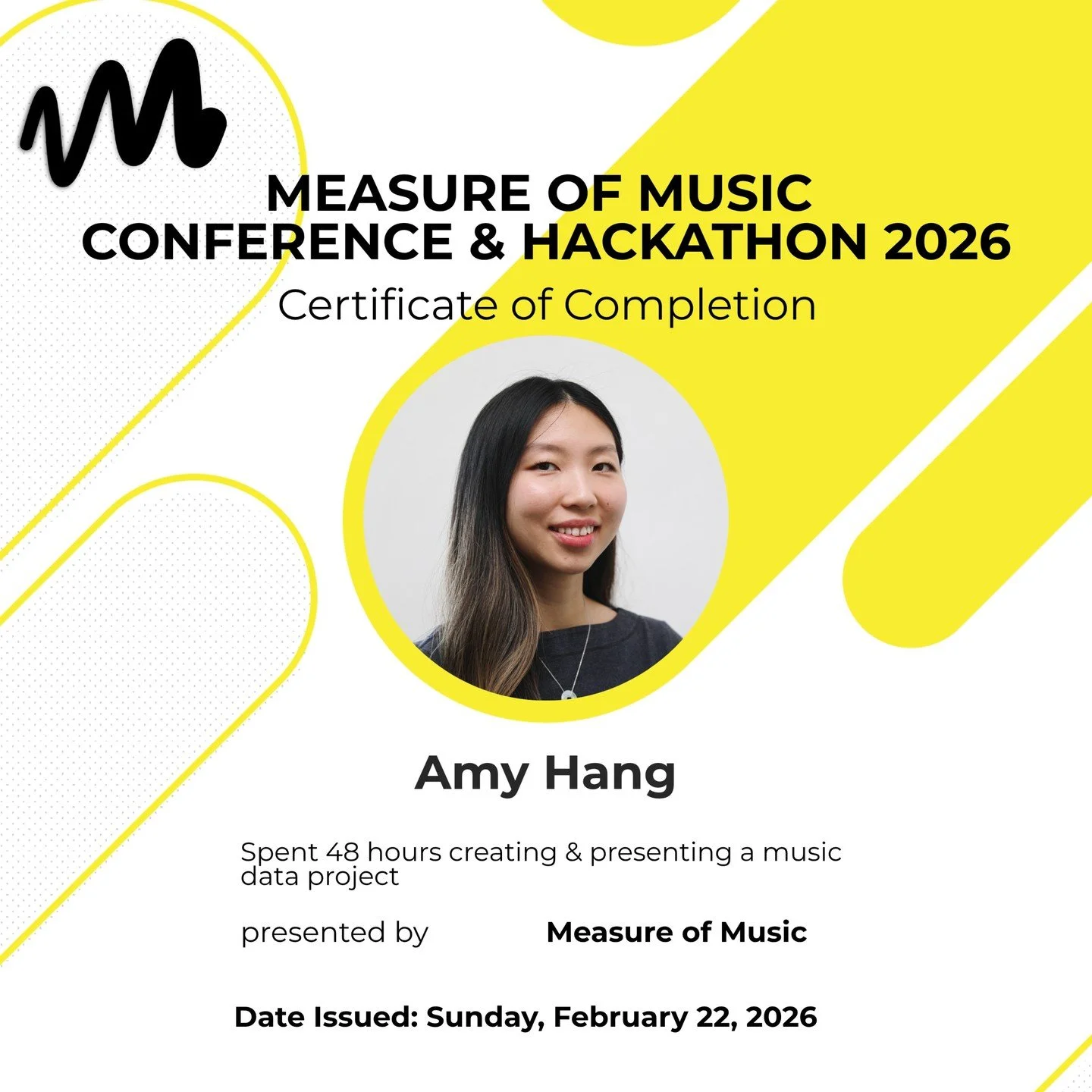 I was one of 74 people that completed a music data project in less than 48 hours!

Last weekend was such a valuable learning experience attending and participating in the Measure of Music Conference and Hackathon 2026.

It was challenging, in a good 