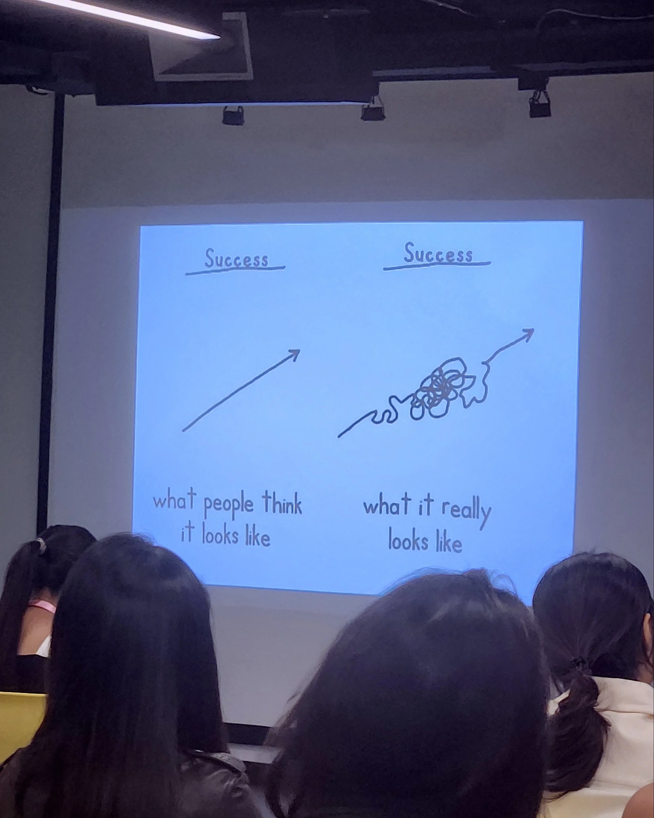 Drawing of what people think it looks like vs. what it really looks like at the Asian Wander Women Summit in Taiwan