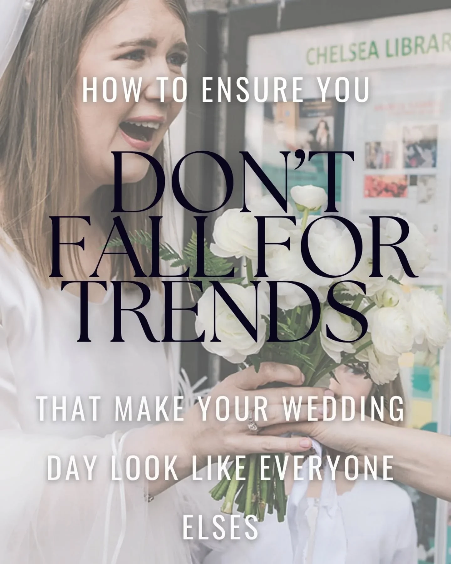 T R E N D I N G
▫️
It's so easy to get swept up in the trends. I think everyone does it. Okay, you might not be watching The Weds Instagram every day, but you may be looking at close friends or family and how they've done their weddings. We all want 