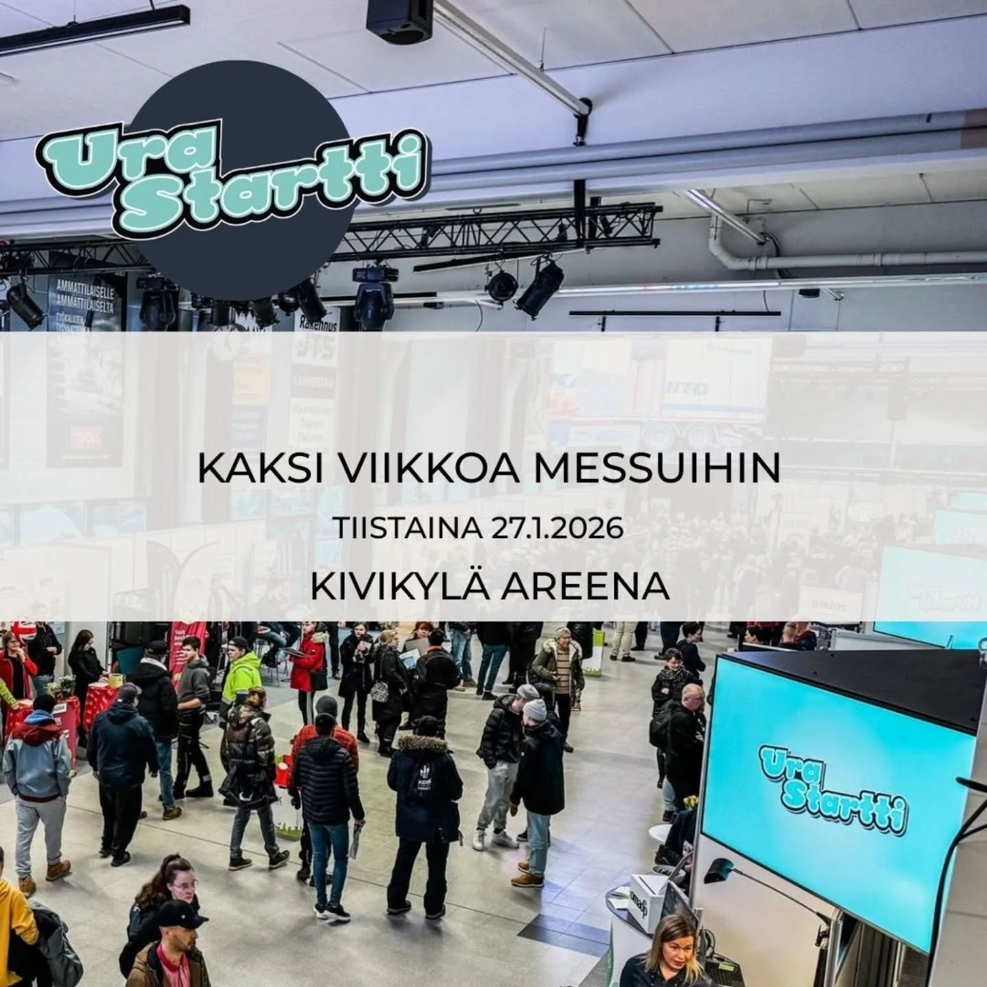 Perinteiset Urastartti-messut j&auml;rjestet&auml;&auml;n Kivikyl&auml;n Areenalla Raumalla tiistaina 27.1.2026! Urastartti on nuorille ja ty&ouml;nhakijoille suunnattu tapahtuma, joka kokoaa yhteen oppilaitoksia, ty&ouml;nantajia ja muita urapolkuja