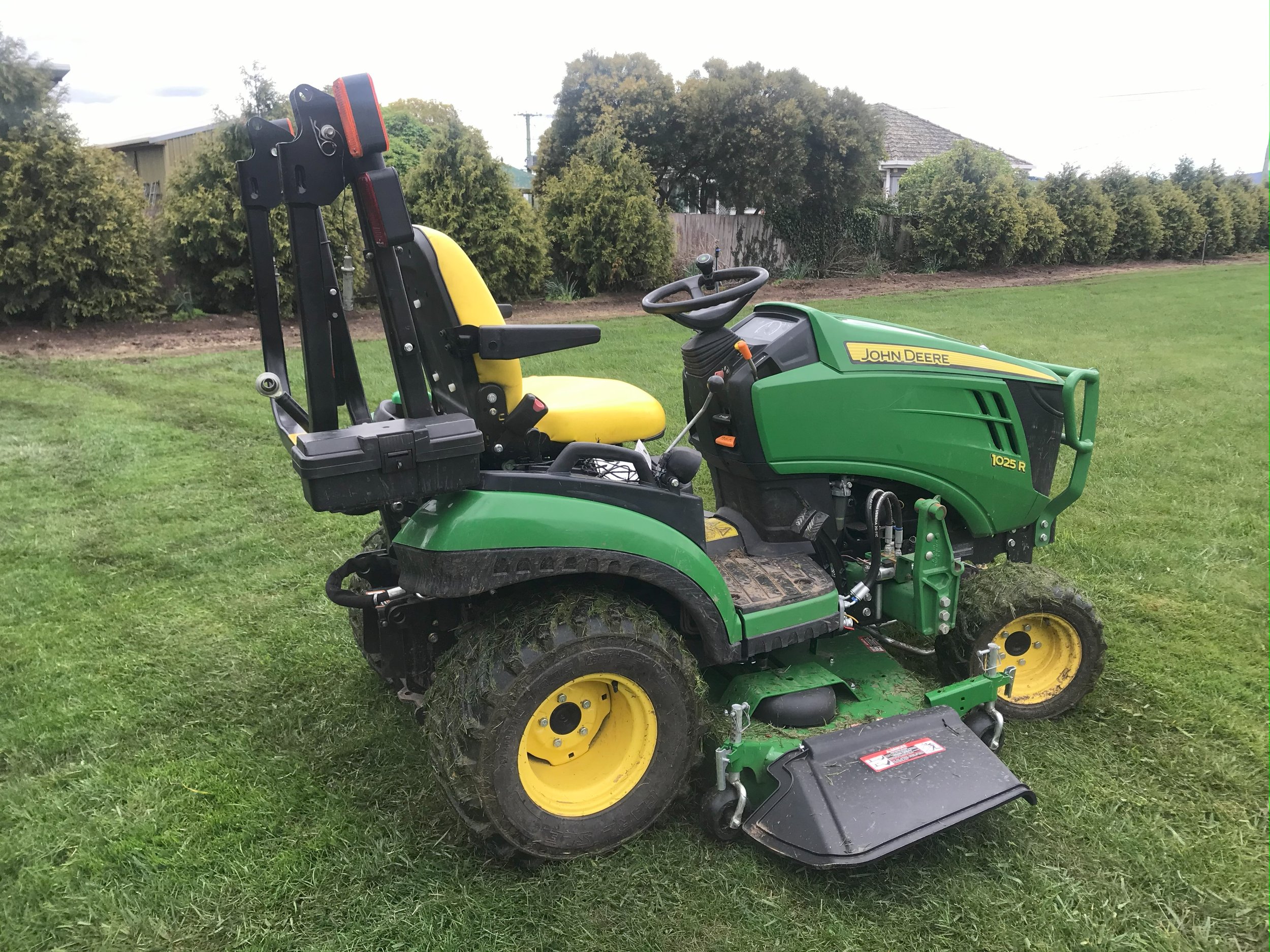 John Deere compact tractor for mowing, slashing and tilling in Tasmania.