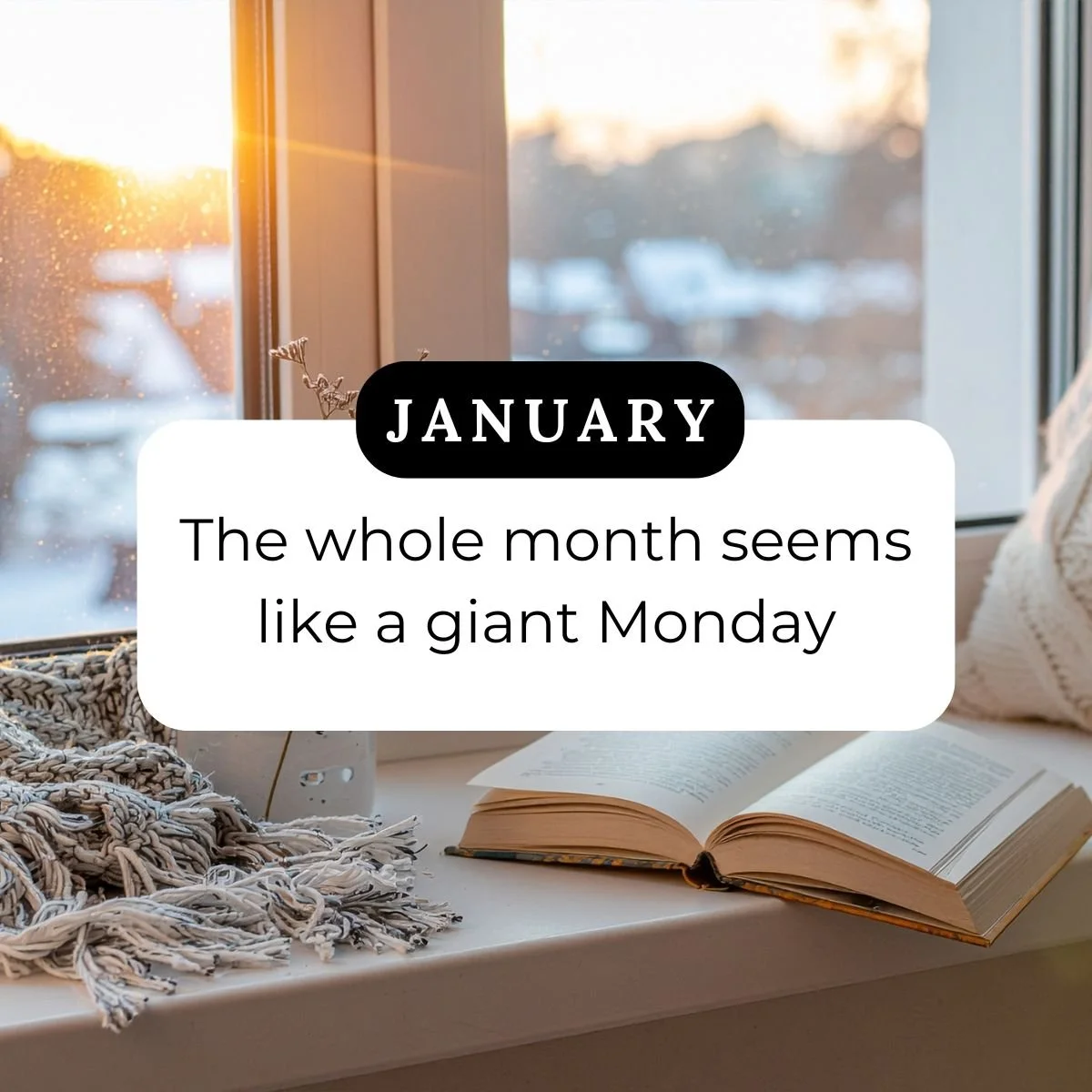 The first month of the year often seems like it's never-ending. Anyone else think January feels like an extra-long Monday? #january #humor #longestmonth #monday #neverending