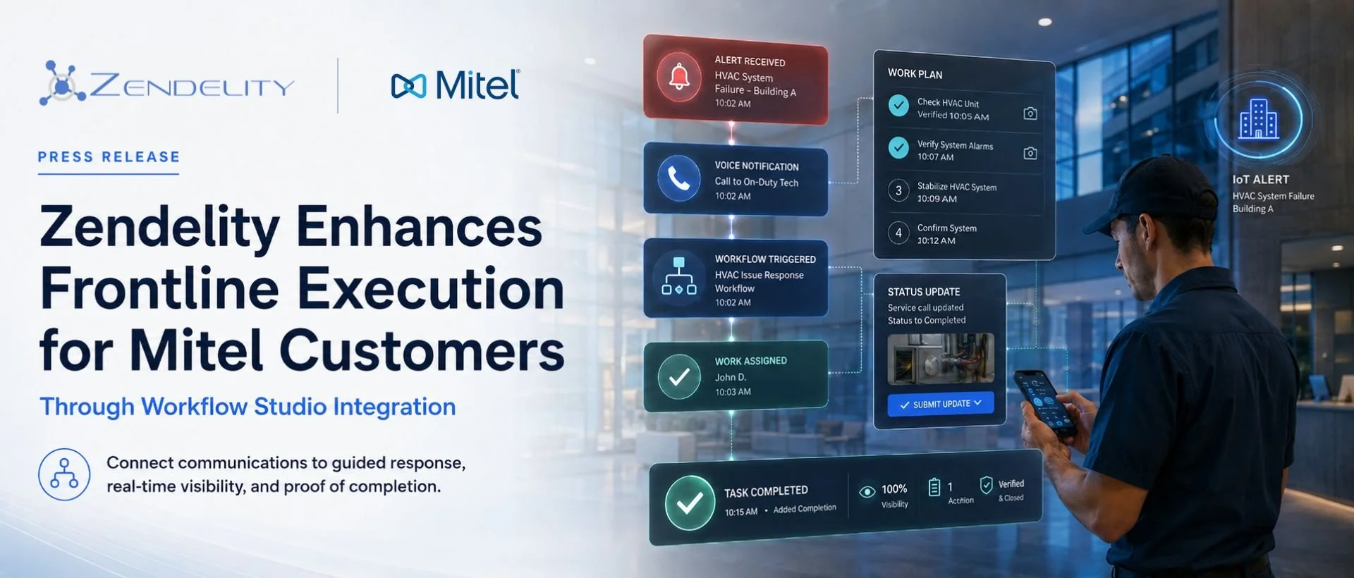 Zendelity Enhances Frontline Execution for Mitel Customers Through Workflow Studio Integration