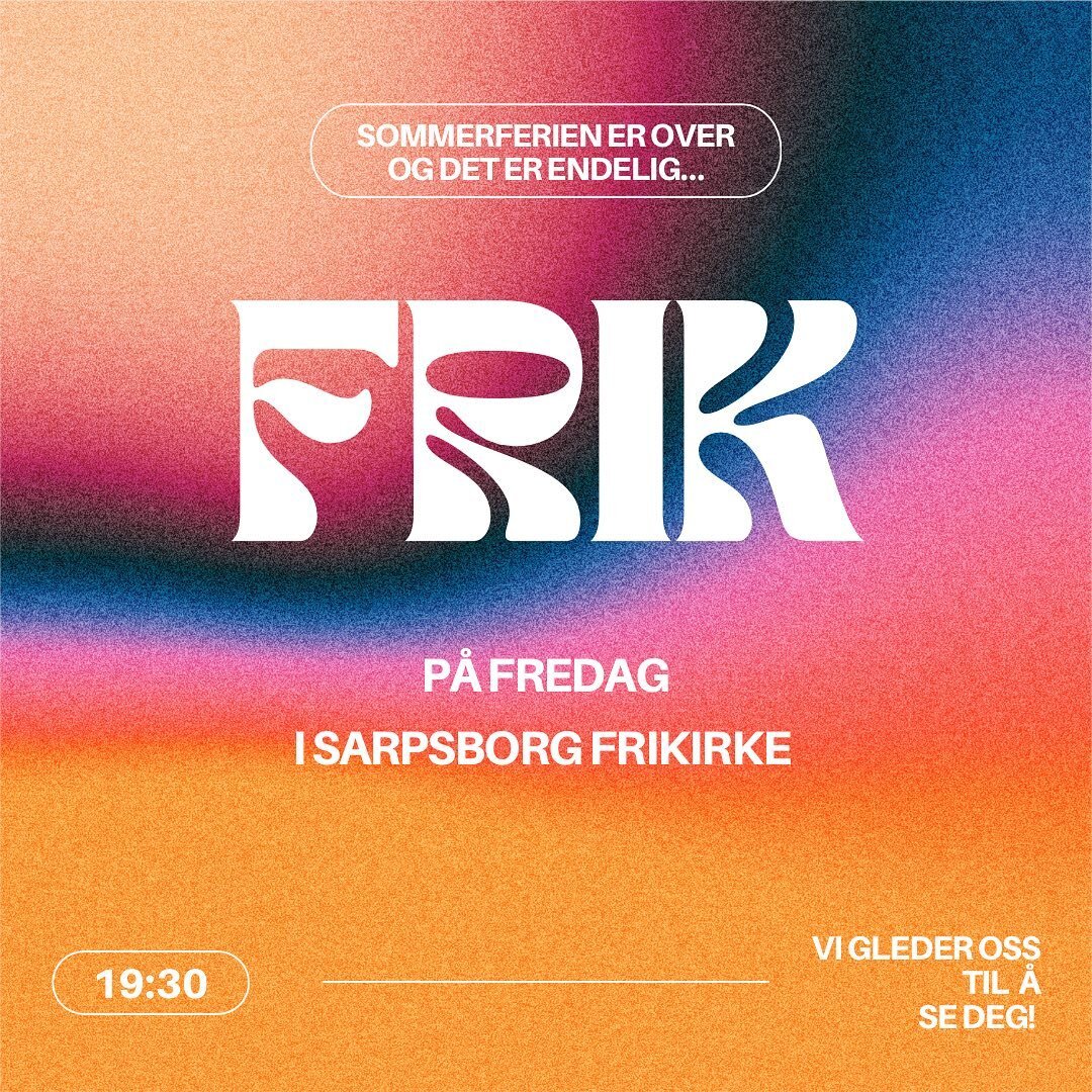 P&aring; fredag 19:30 er det FRIK i Sarpsborg frikirke🤩 Kom som du er og ta gjerne med en venn eller ti!
Vi ses🥳