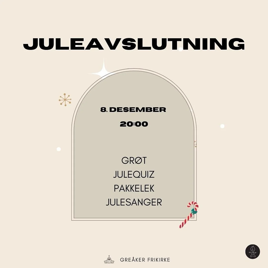 Velkommen skal DU v&aelig;re til &aring;rets siste St&oslash;periet og juleavslutning!!🎅🏽 Det blir en juletekveld med gr&oslash;t, quiz, pakkelek og julesanger! Ta med deg en venn som trenger julestemning 🙏🏼 

NB! P&aring;melding: Vipps 75kr til 