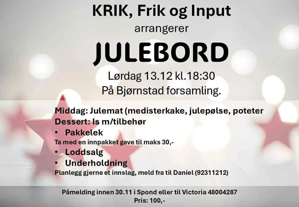 FRIK, Input og KRIK juleavslutning
