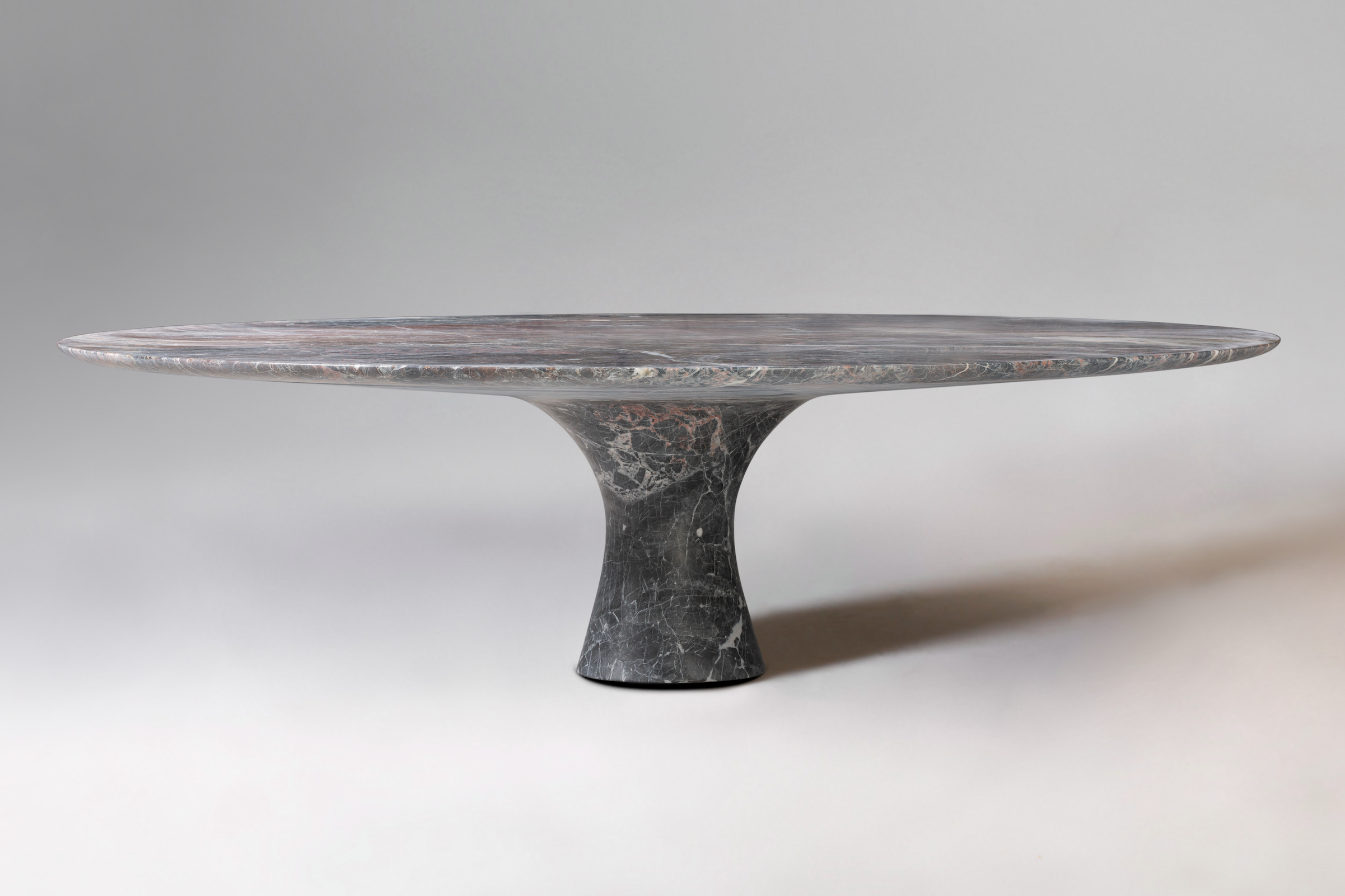 Angelo M Low Oval Side Table Grey Saint Laurent