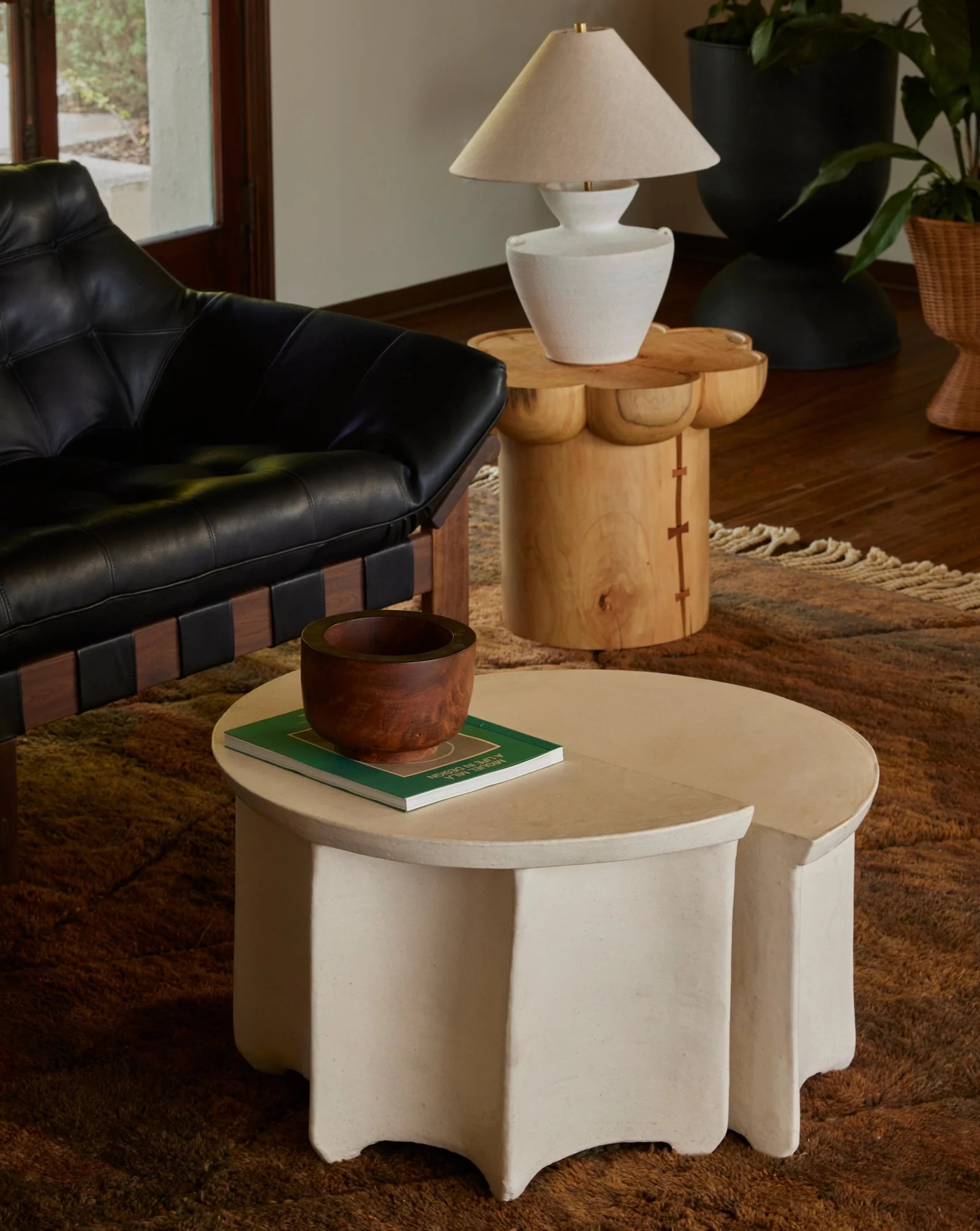 Demilune Two-Tier Round Side Table