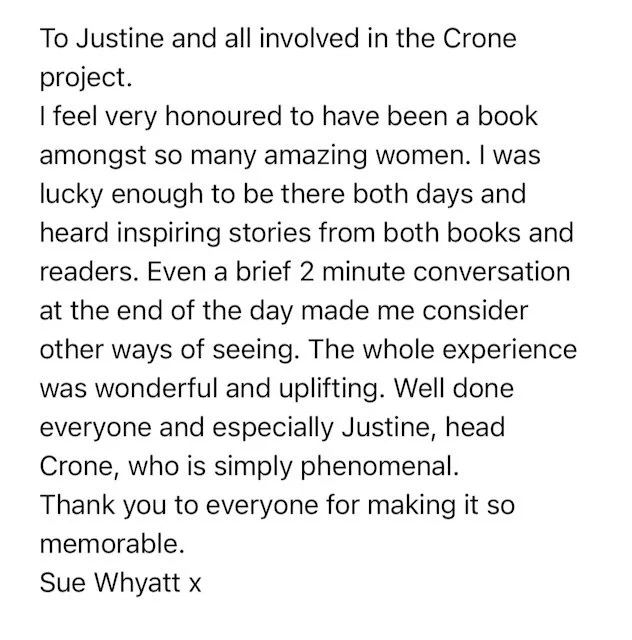 FEEDBACK Sue Whyatt Crone Human Library Book USE.jpeg