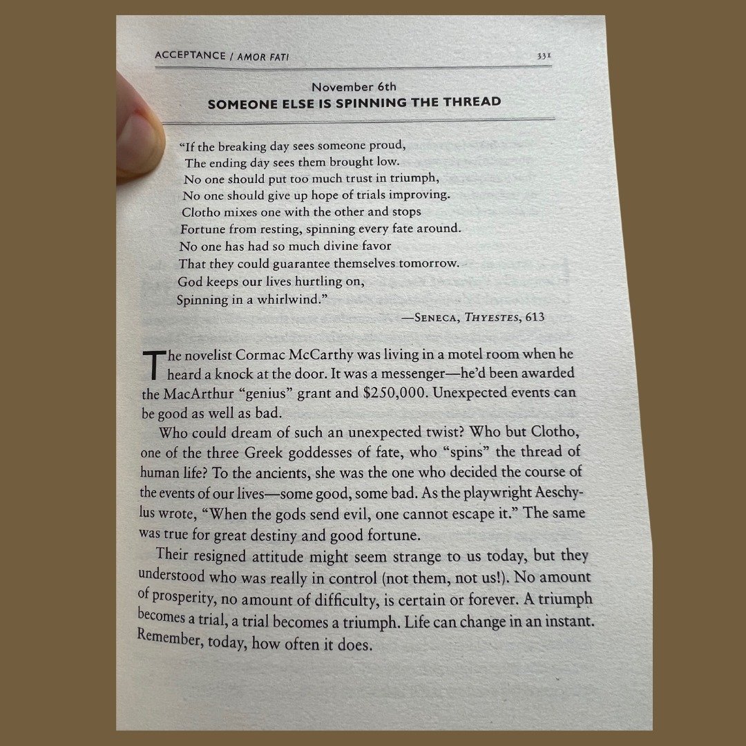 Oh my word - did you read today's Daily Stoic? @papiermaverick 😳 😮

@ryanholiday you should get into palm reading. 

From The Daily Stoic by Ryan Holiday. (Definitely recommend it. A quote a day to get you through). 

Thank you for your email this 