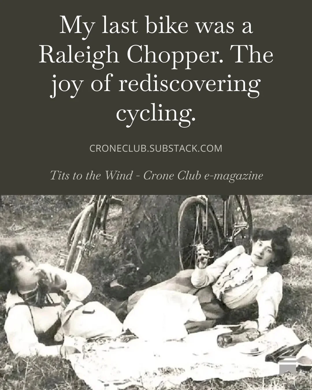 NEW SUBSTACK OUT NOW! www.croneclub.substack.com "My last bike was a Raleigh Chopper. The joy of rediscovering cycling."
Is re-learning how to ride a two-wheeled bike in midlife just as easy as, well, riding a bike? Crone-In-Training Juzza 