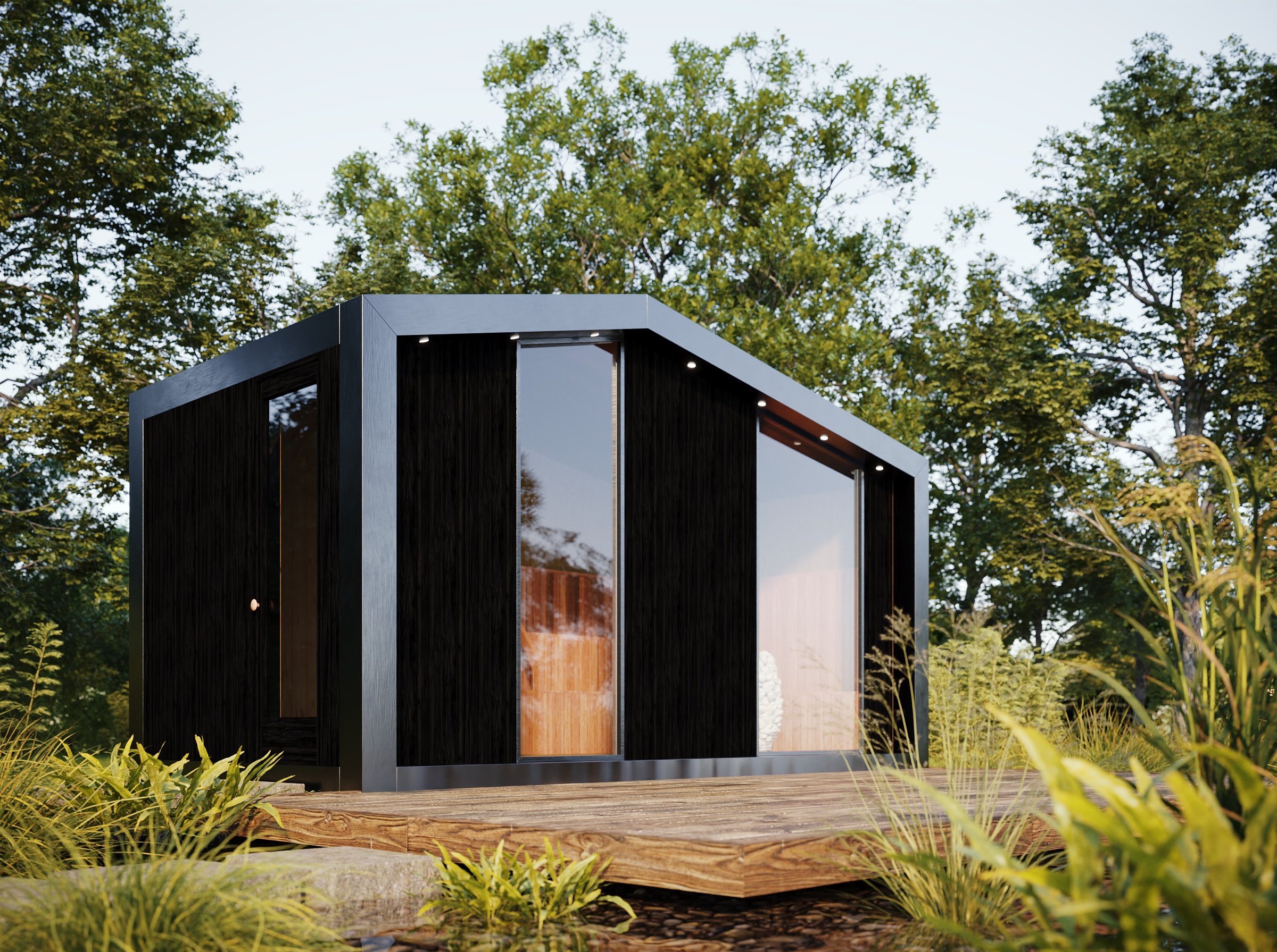  Our largest sauna seating up to 12 people with lobby, changing room and rooms.